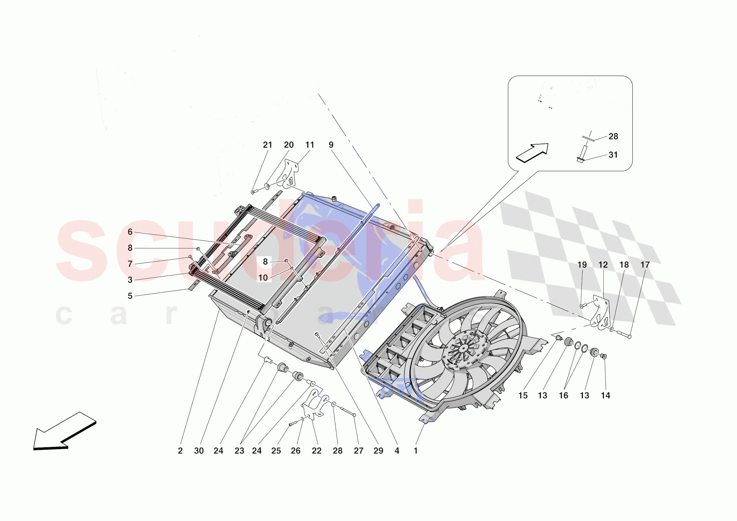 ENGINE COOLING SYSTEM RADIATORS of Ferrari Ferrari Daytona SP3 Europe