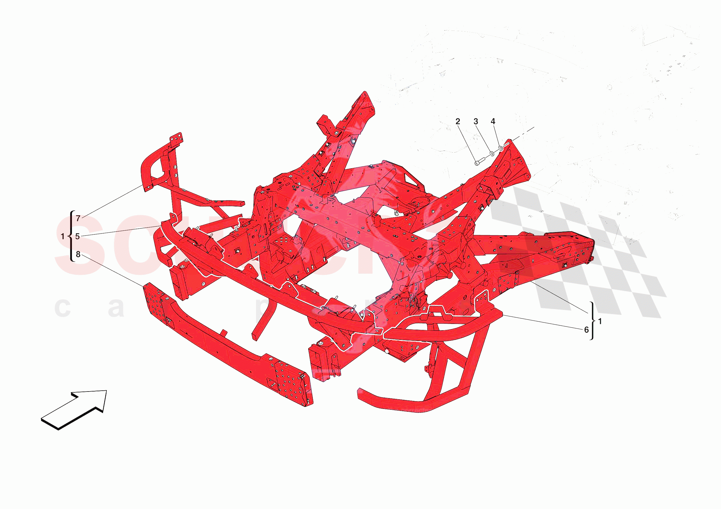 STRUCTURES AND ELEMENTS, REAR OF VEHICLE of Ferrari Ferrari Daytona SP3 Europe