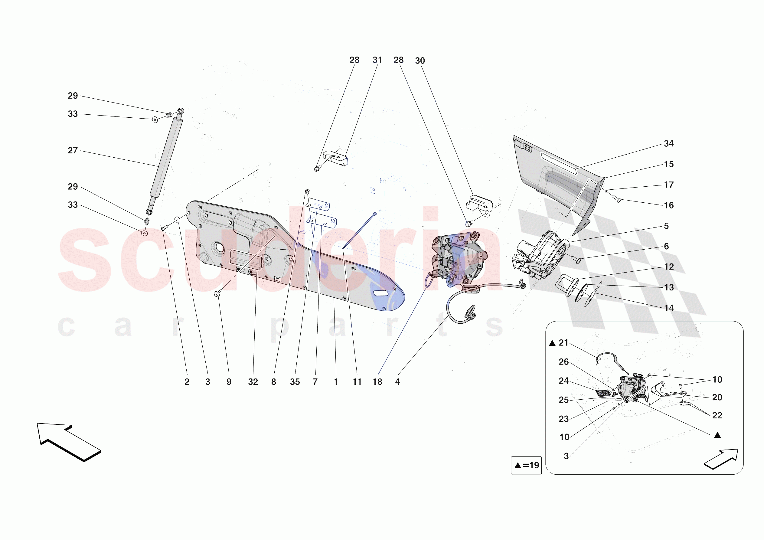 DOORS - OPENING MECHANISMS AND HINGES of Ferrari Ferrari Daytona SP3 Europe