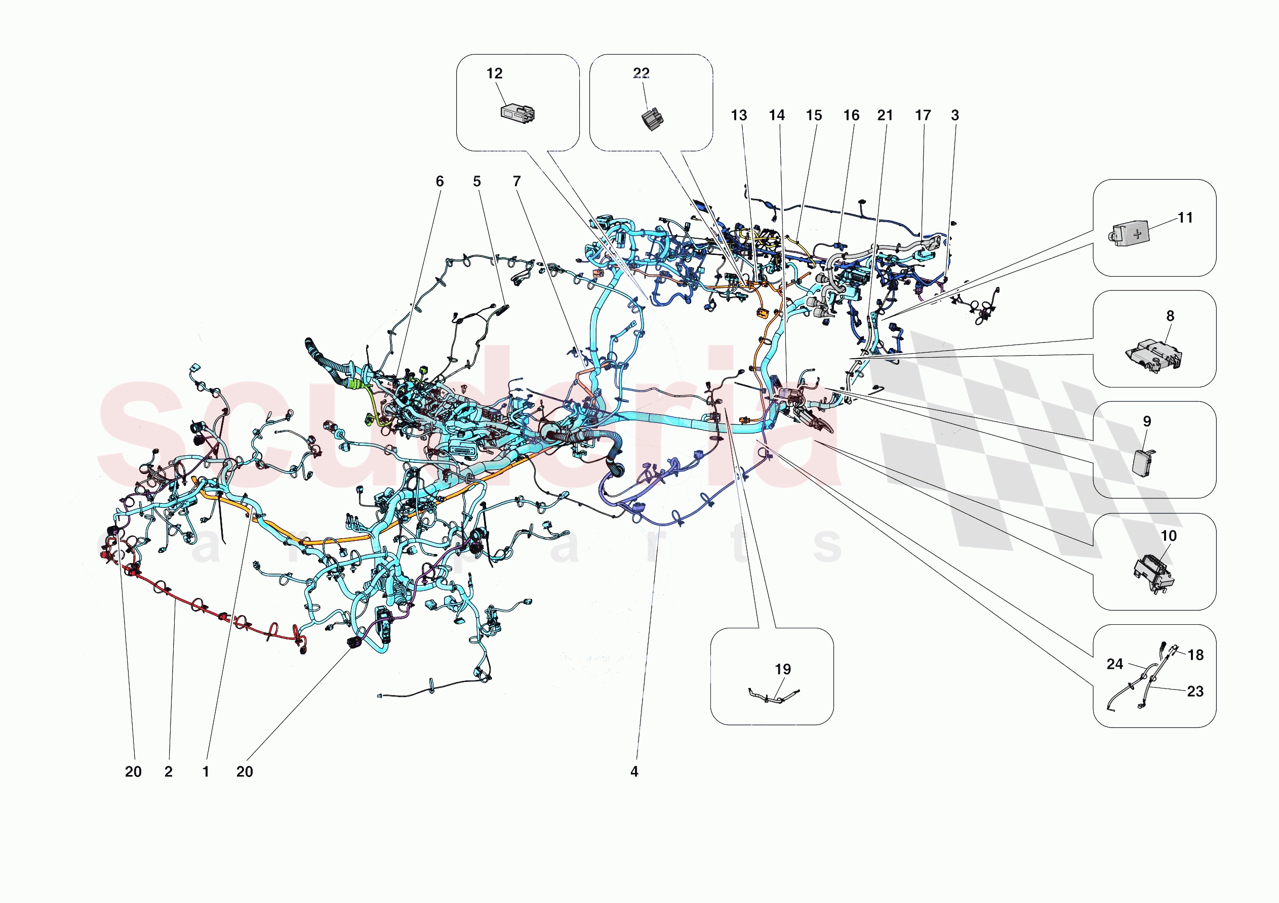 LOW VOLTAGE WIRING HARNESSES of Ferrari Ferrari Daytona SP3 Europe
