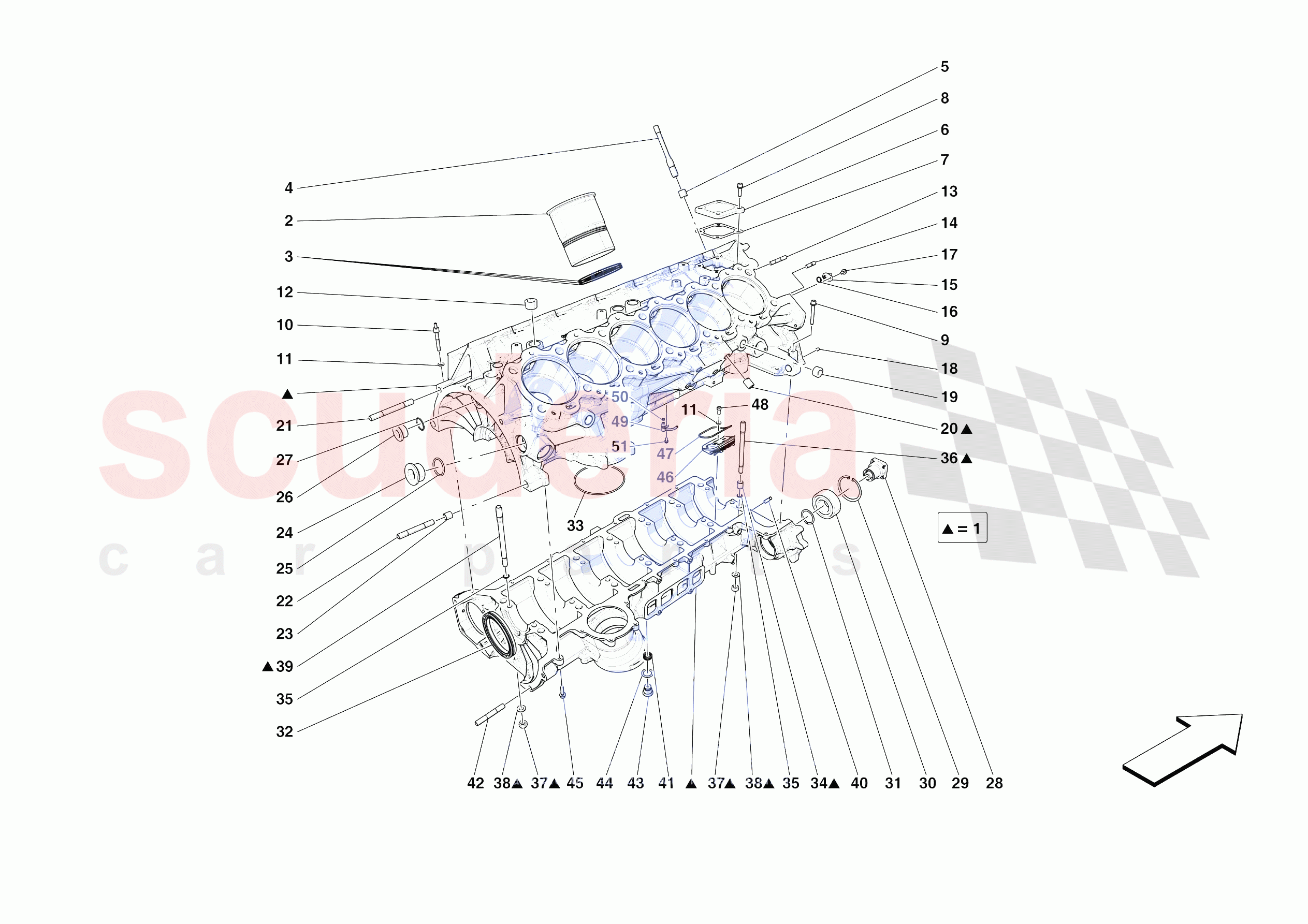 CRANKCASE of Ferrari Ferrari Daytona SP3 USA