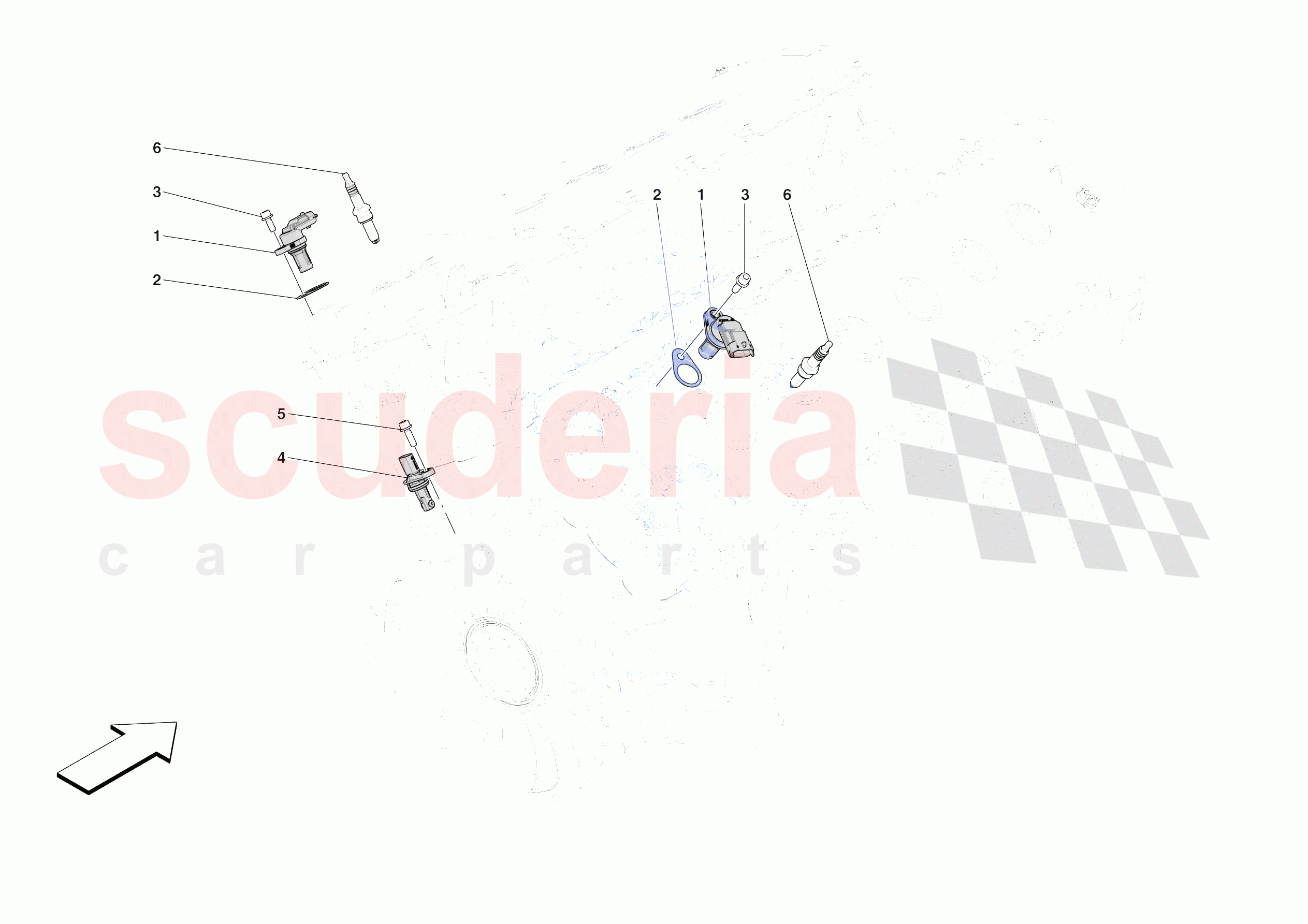 IGNITION COIL, SPARK PLUGS AND SENSORS of Ferrari Ferrari Daytona SP3 USA