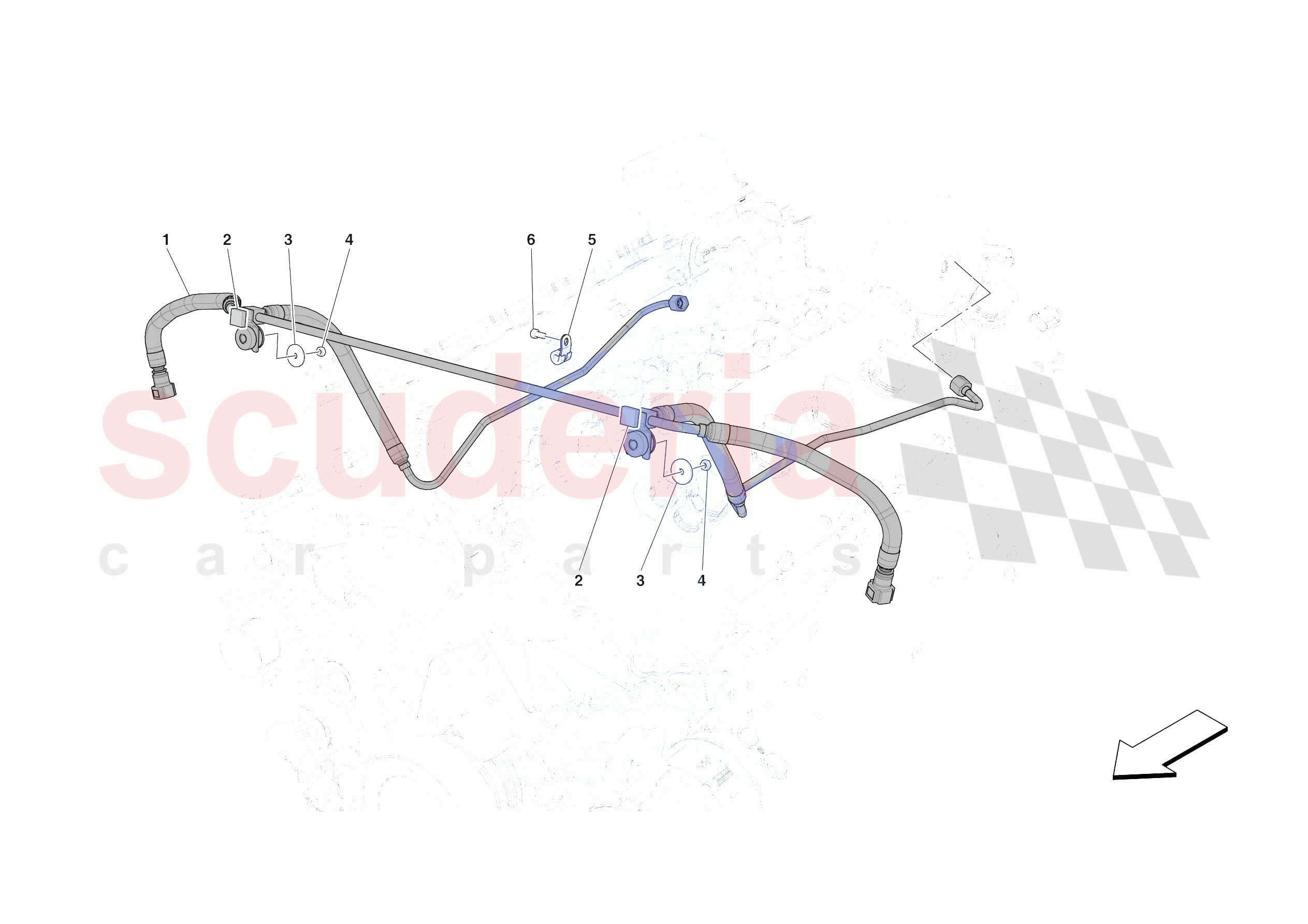 ENGINE FUEL DELIVERY PIPES of Ferrari Ferrari Daytona SP3 USA