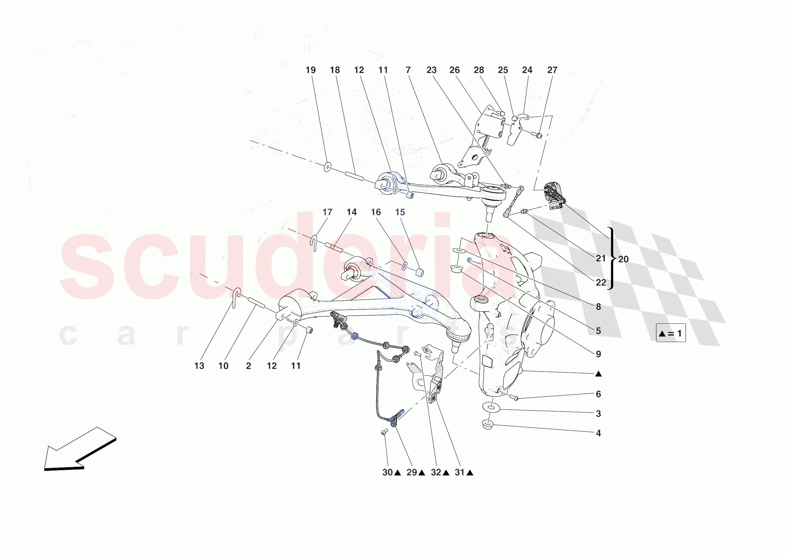 FRONT SUSPENSION - ARMS of Ferrari Ferrari Daytona SP3 USA