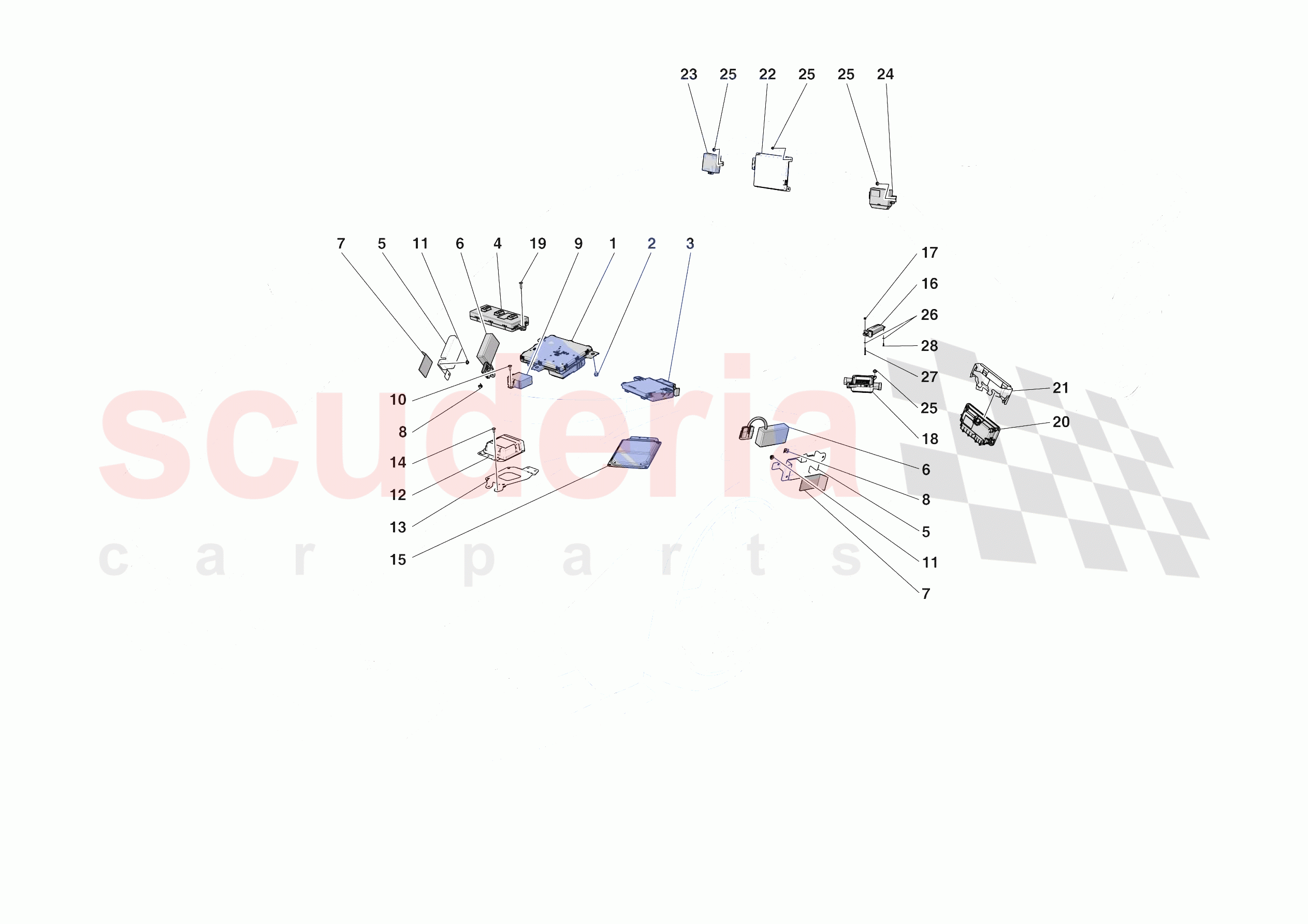 ELECTRICAL SYSTEM CONTROL UNITS of Ferrari Ferrari Daytona SP3 USA