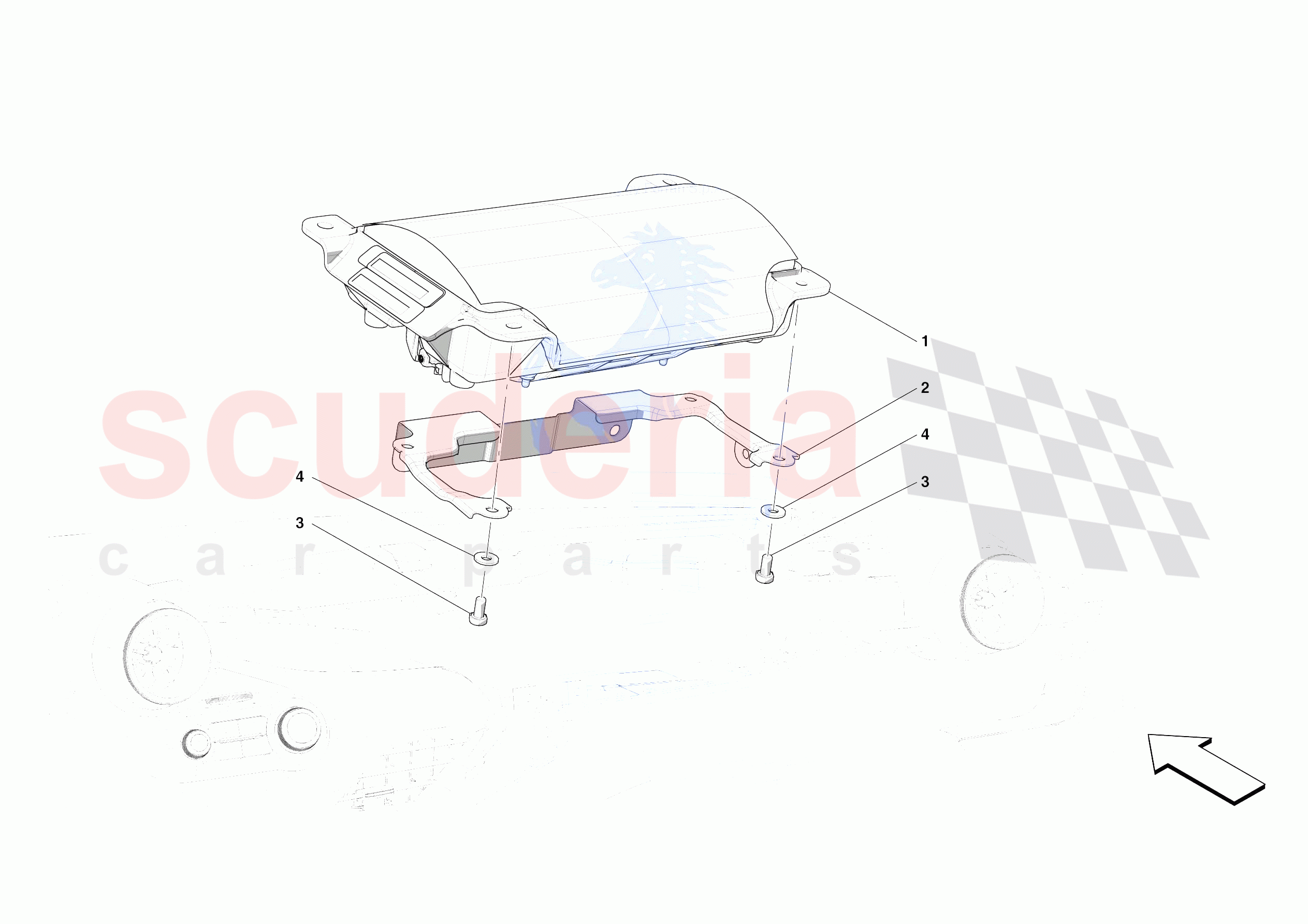 DASHBOARD - PASSENGER AIRBAG of Ferrari Ferrari F8 Spider Europe