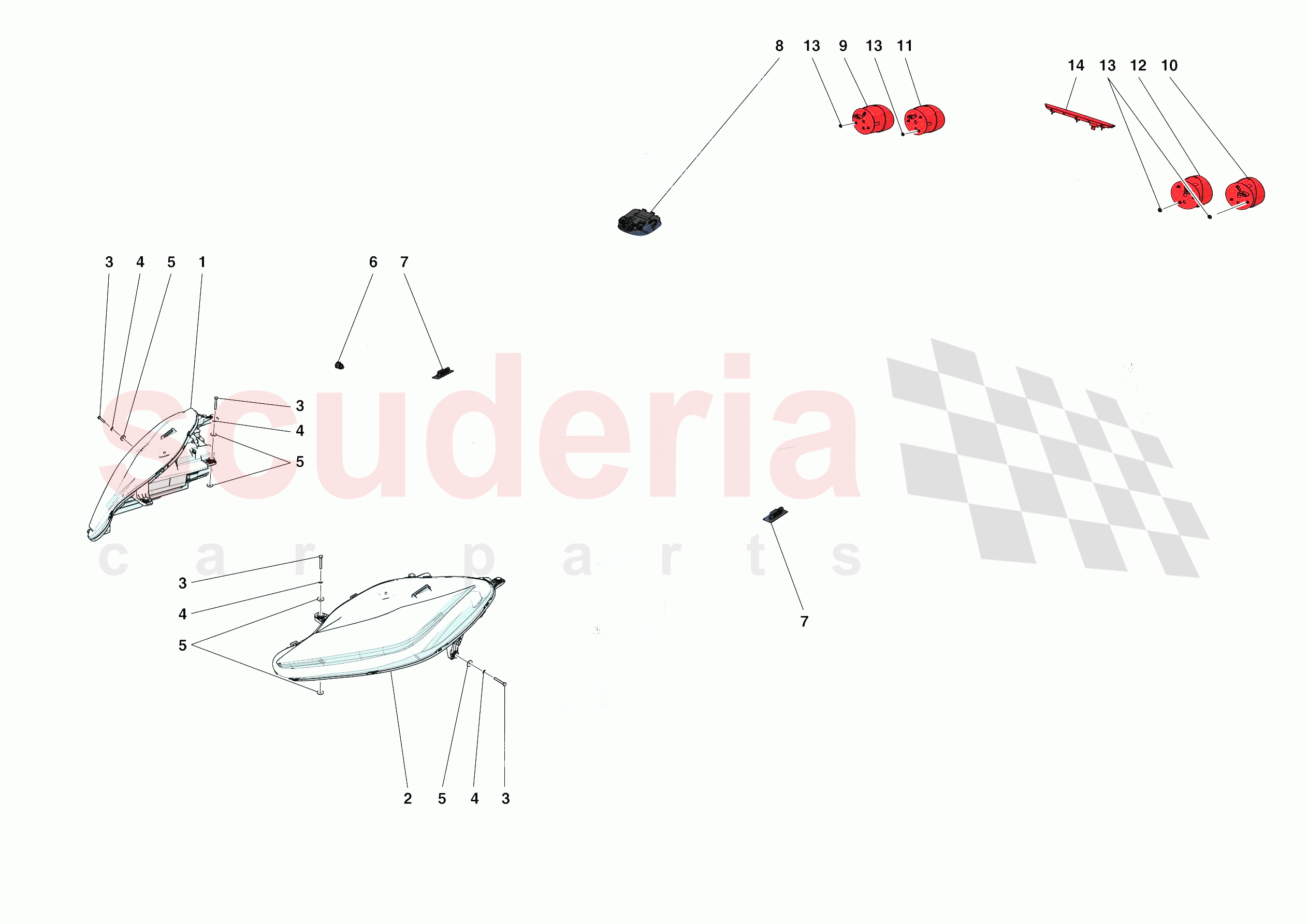 LIGHTING SYSTEMS of Ferrari Ferrari F8 Spider Europe