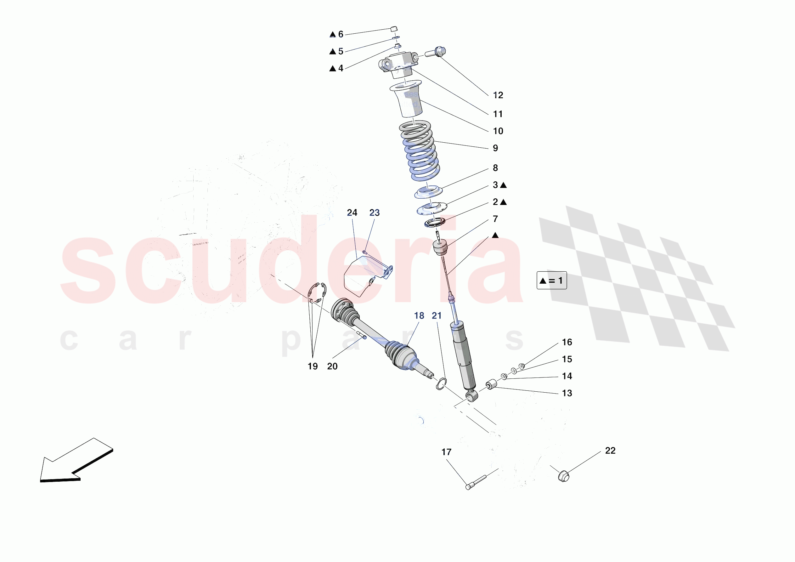 REAR SUSPENSION - SHOCK ABSORBERS of Ferrari Ferrari F8 Spider Europe RH
