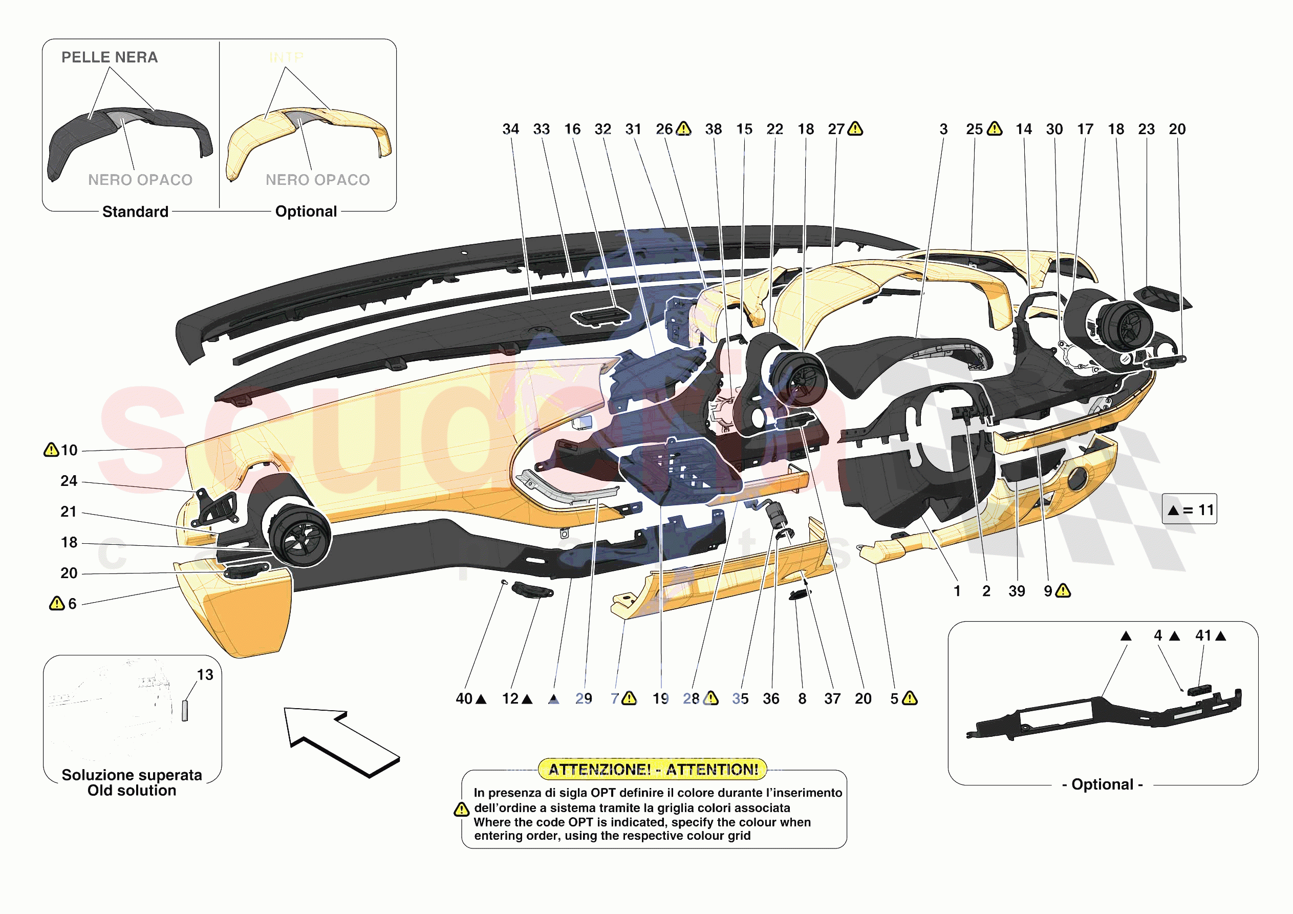 DASHBOARD - TRIM -APPLICABLE FOR RHD- of Ferrari Ferrari F8 Spider Europe RH