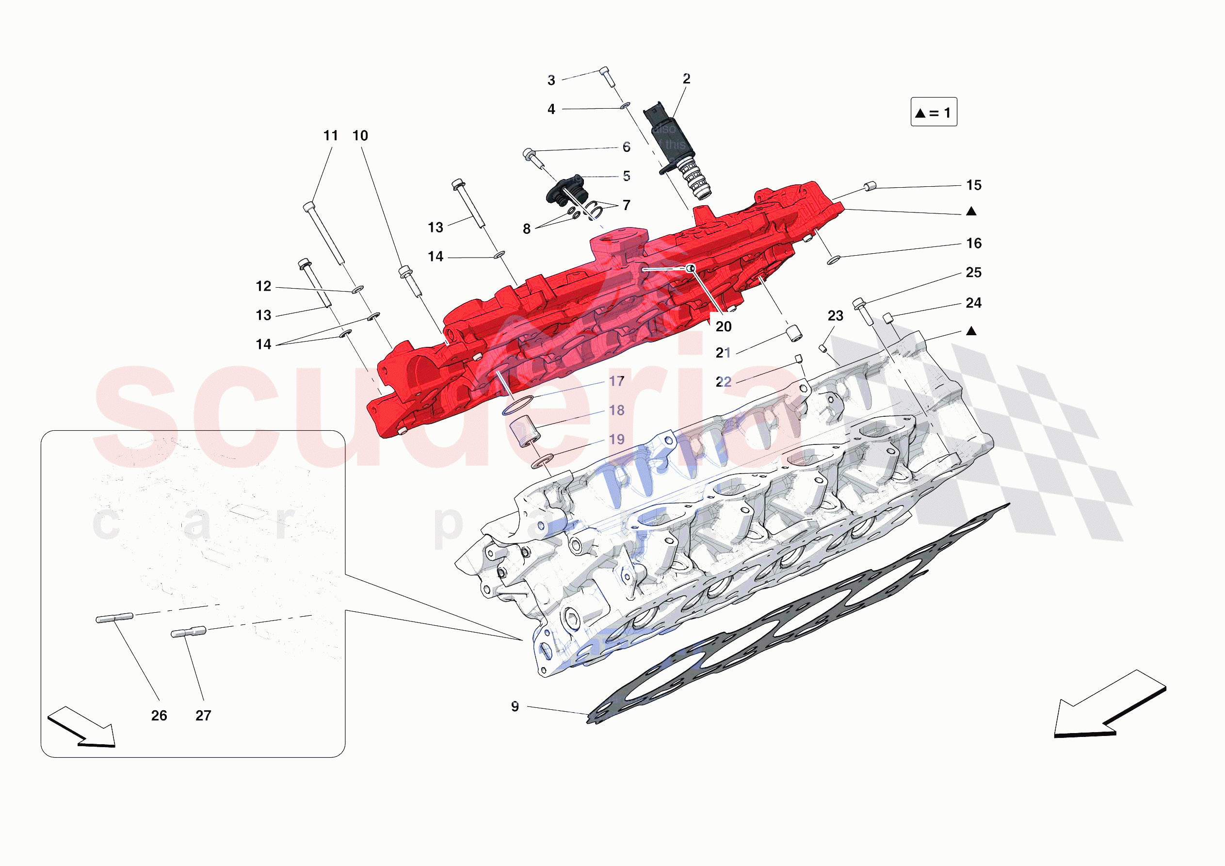 CYLINDER HEADS - RH HEAD of Ferrari Ferrari F8 Spider USA