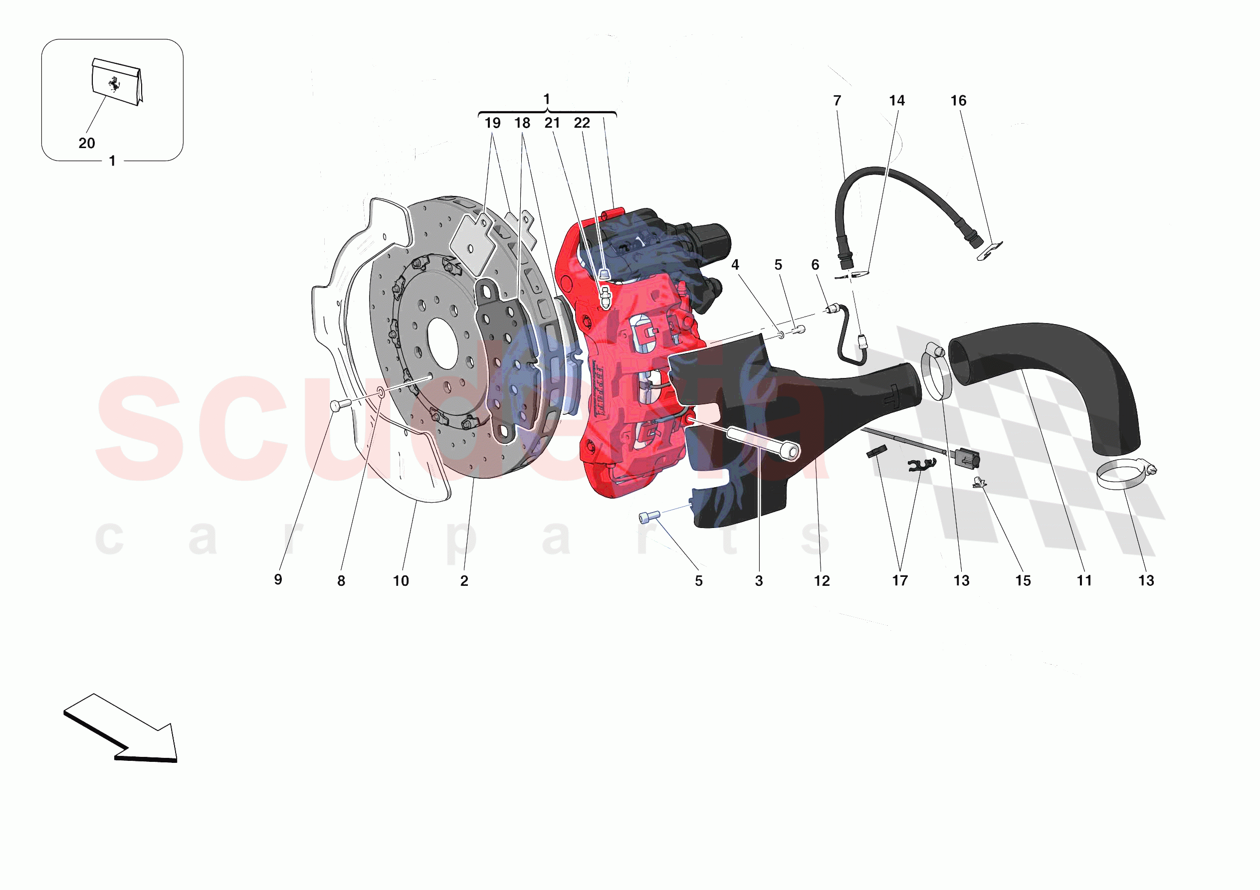 REAR SUSPENSION - CALLIPERS AND DISCS of Ferrari Ferrari F8 Spider USA