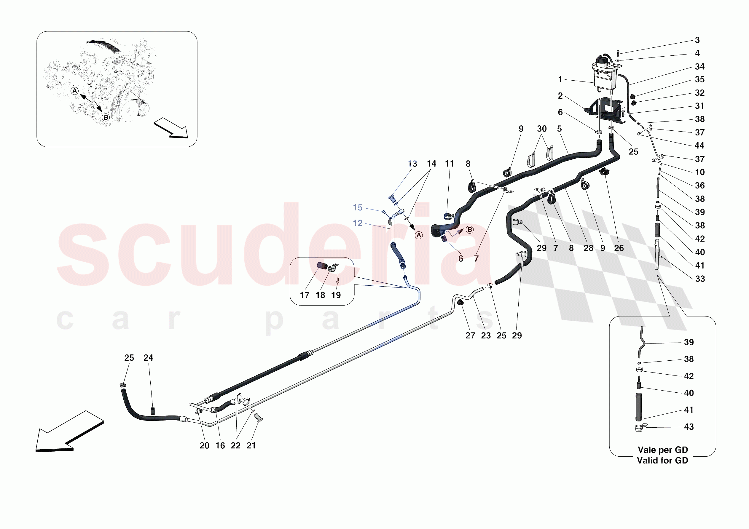 STEERING BOX PIPES of Ferrari Ferrari F8 Spider USA