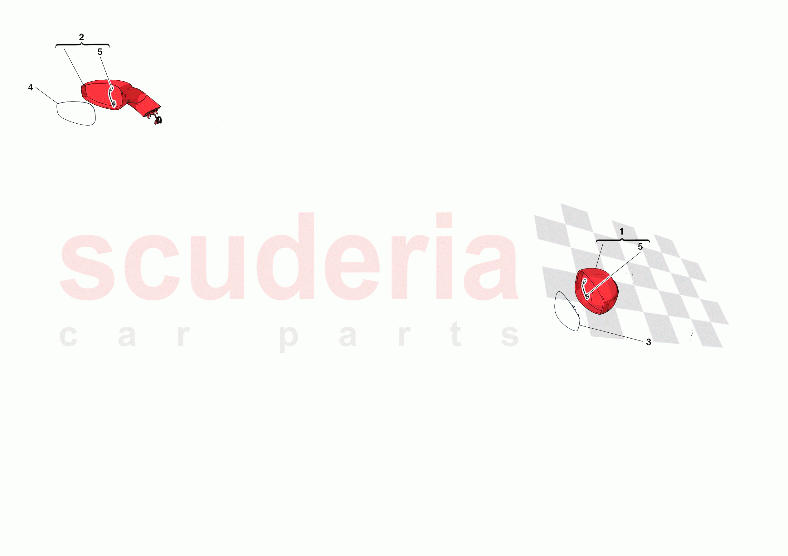 EXTERNAL REAR VIEW MIRRORS of Ferrari Ferrari F8 Tributo Europe