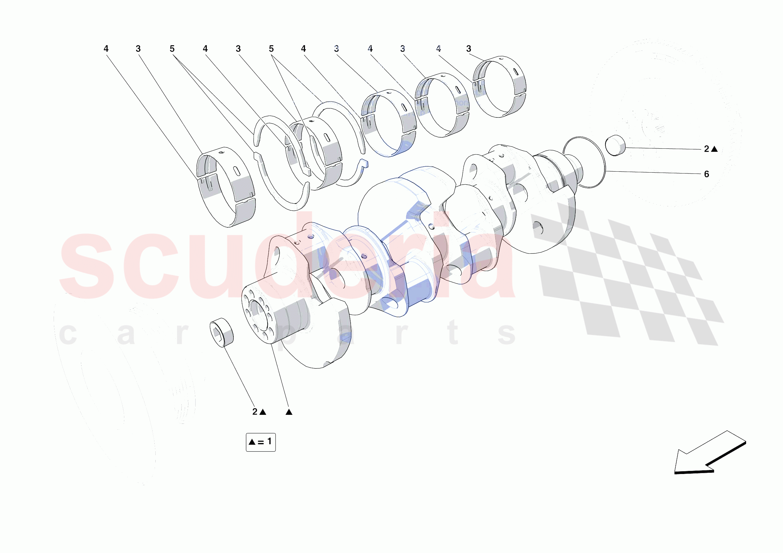 CRANKSHAFT of Ferrari Ferrari F8 Tributo Europe RH
