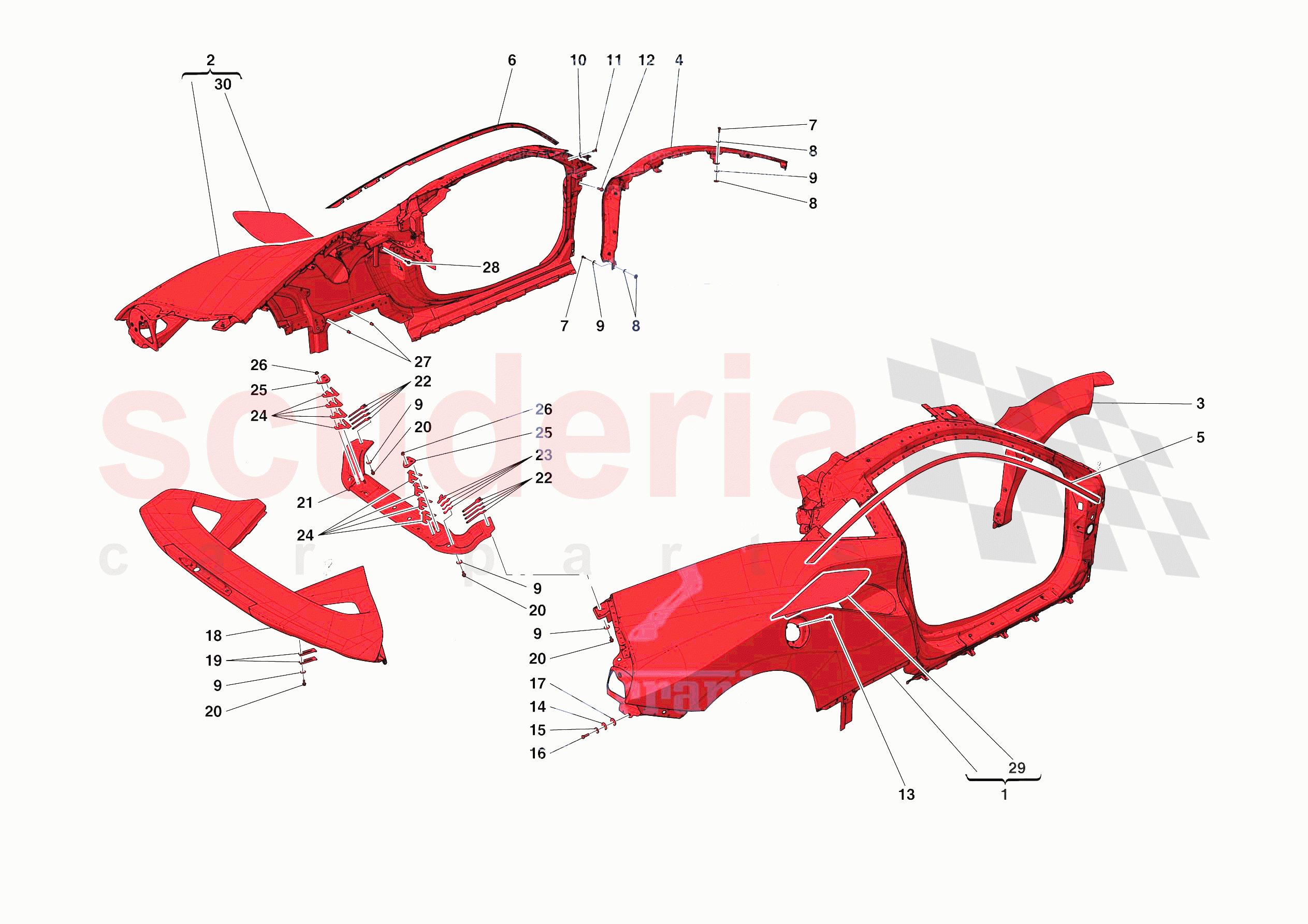 LATERAL OUTER BODYSHELL of Ferrari Ferrari F8 Tributo Europe RH