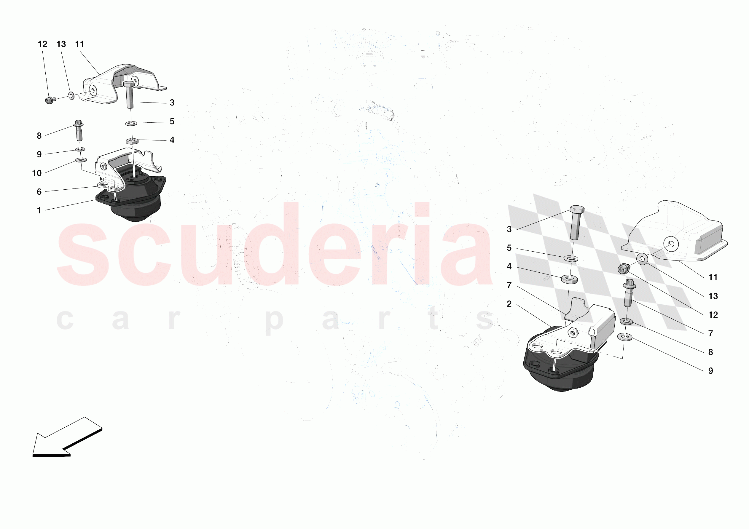 ENGINE SUSPENSION BUSH of Ferrari Ferrari F8 Tributo USA