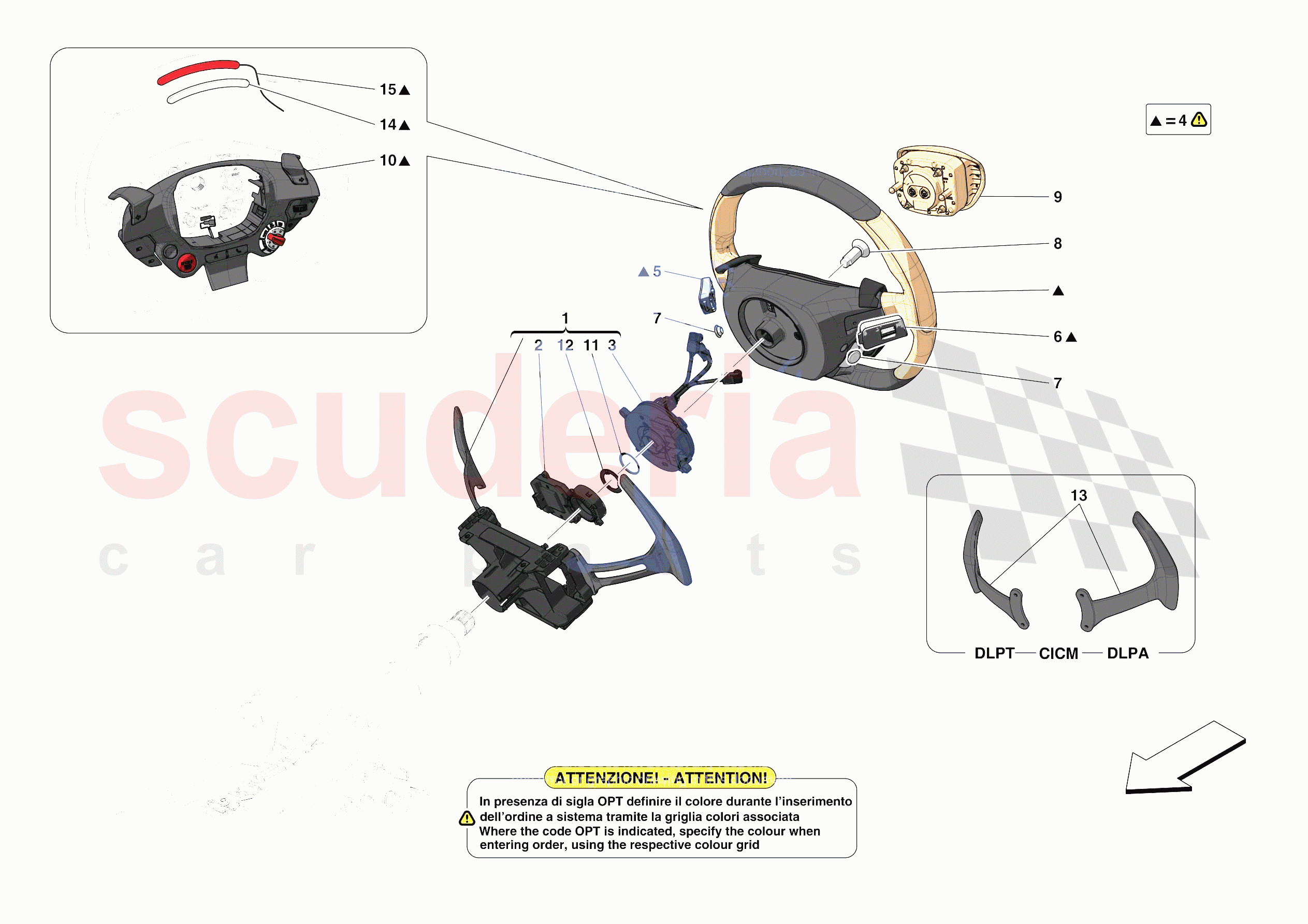 STEERING WHEEL AND STEERING SYSTEM - STEERING WHEEL AND AIRBAG of Ferrari Ferrari F8 Tributo USA