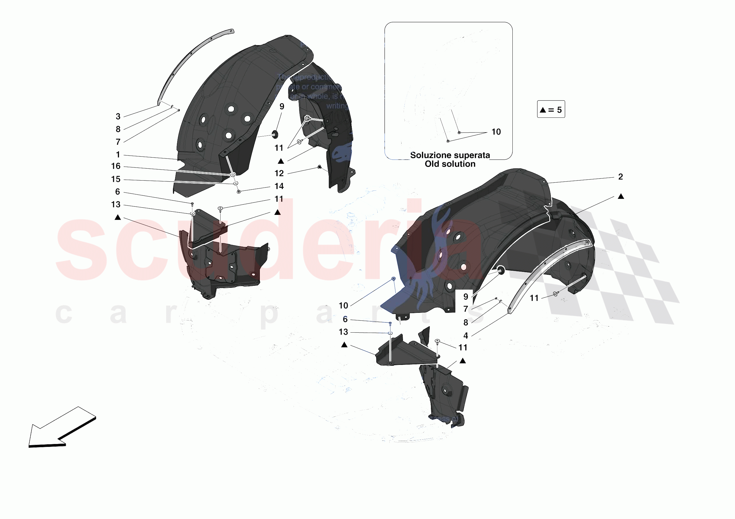 FRONT WHEELHOUSE of Ferrari Ferrari Monza SPA1 Europe