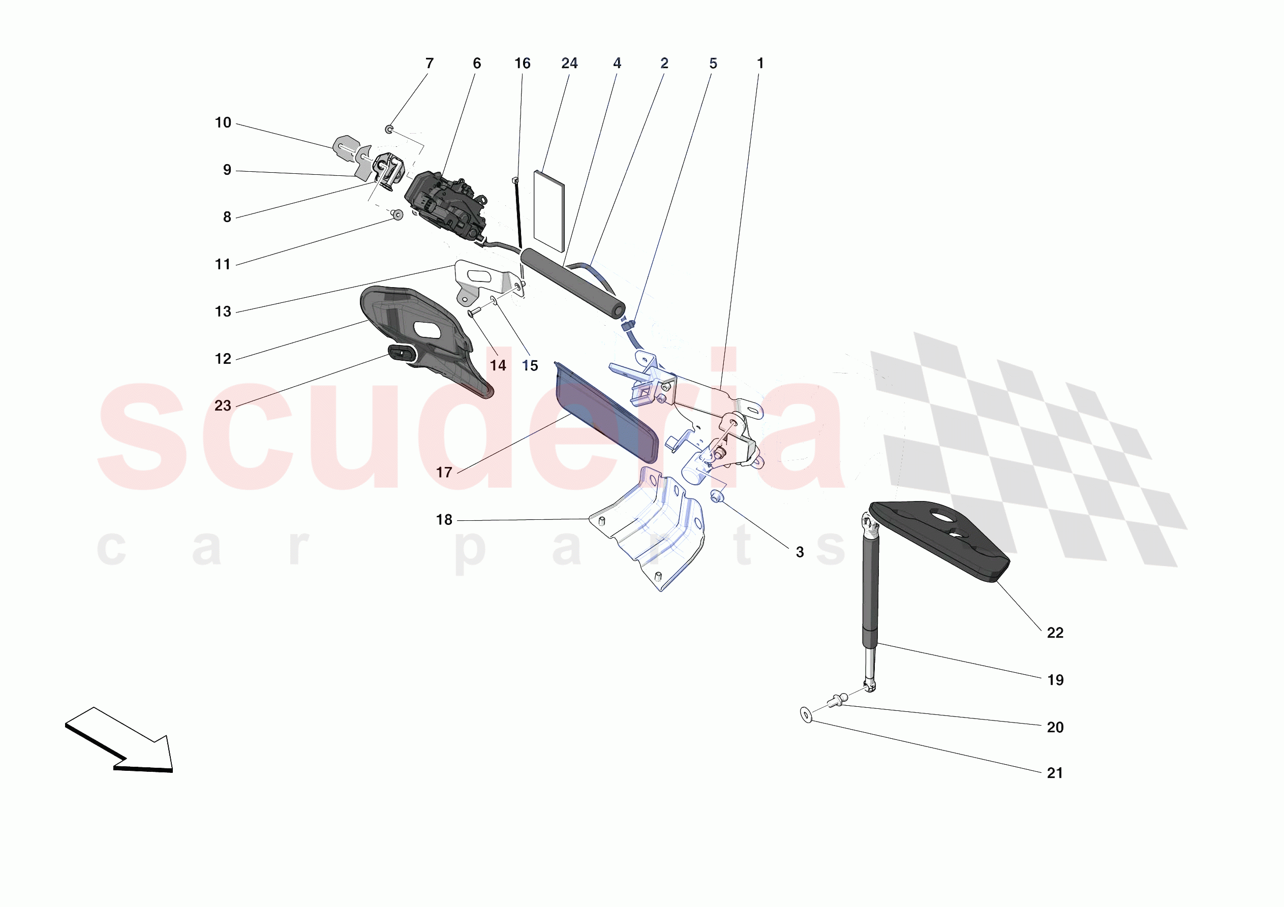 DOORS - OPENING MECHANISMS AND HINGES of Ferrari Ferrari Monza SPA1 Europe