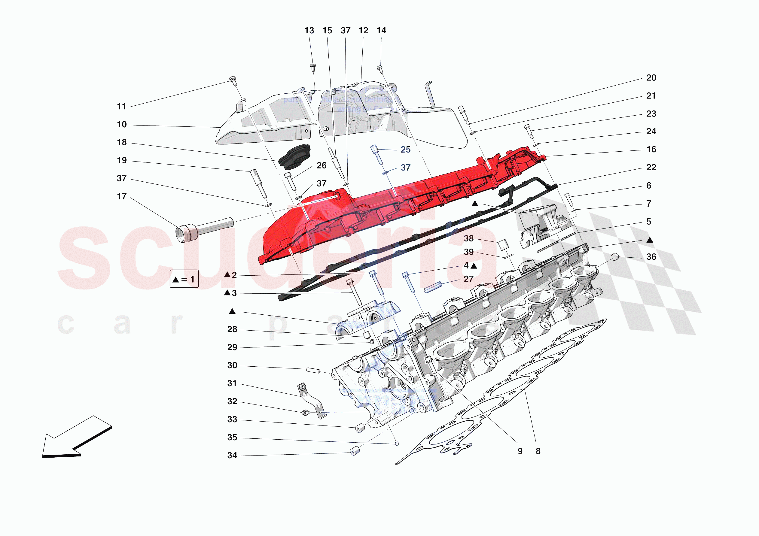 CYLINDER HEADS - RH HEAD of Ferrari Ferrari Monza SPA2 Europe