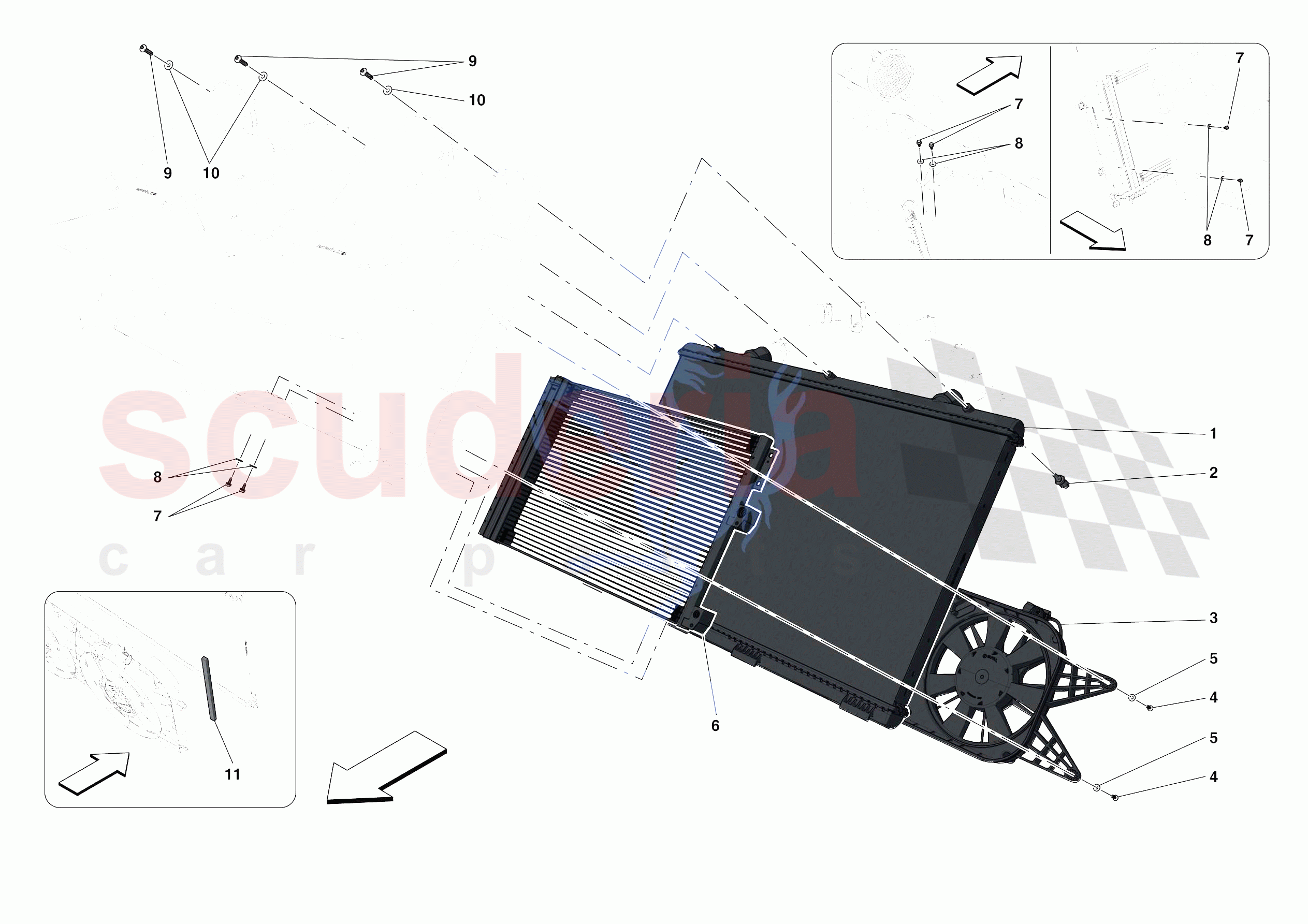 ENGINE COOLING RADIATORS of Ferrari Ferrari Portofino Europe