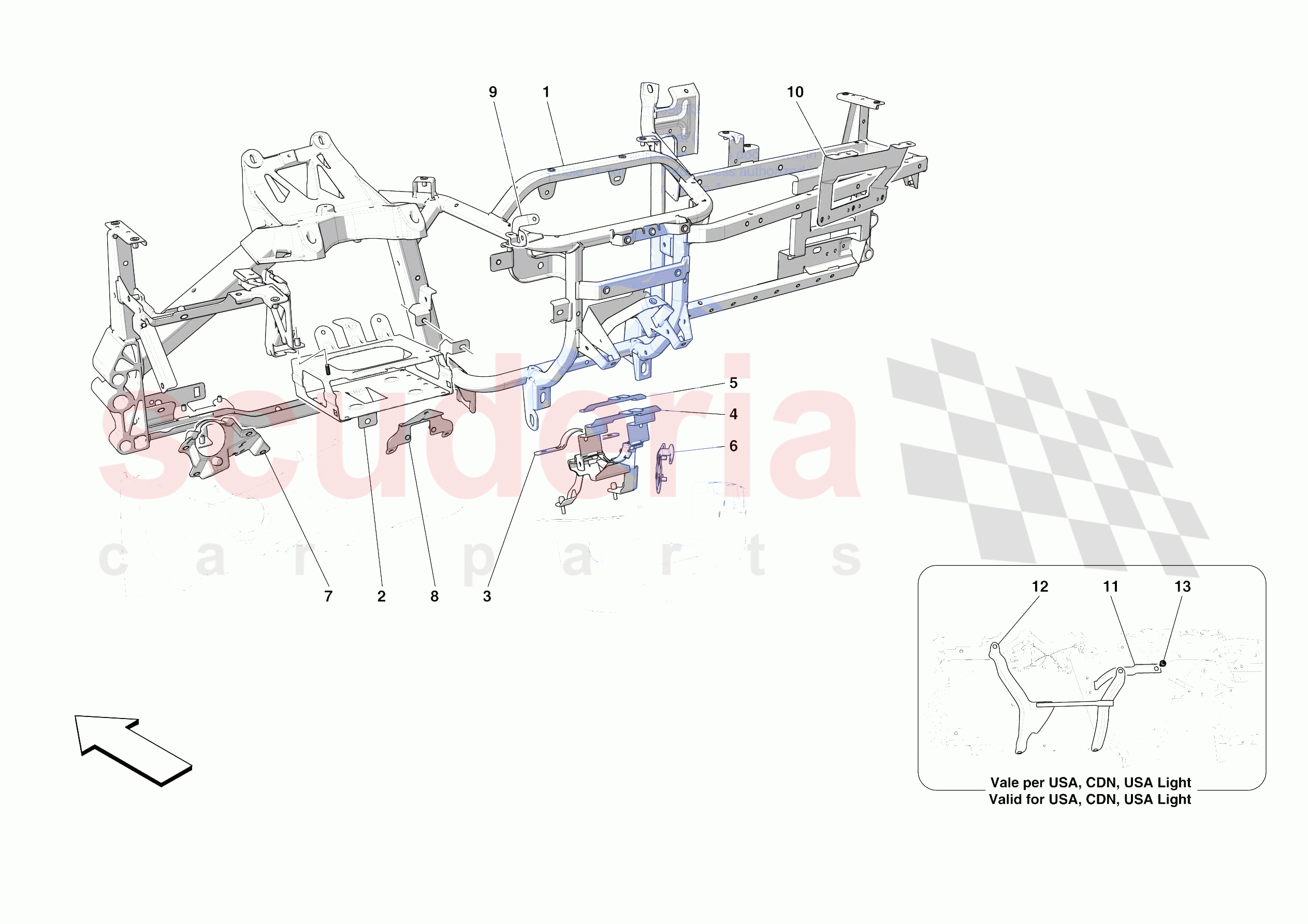 DASHBOARD - SUBSTRUCTURE -NOT FOR RHD- of Ferrari Ferrari Portofino Europe