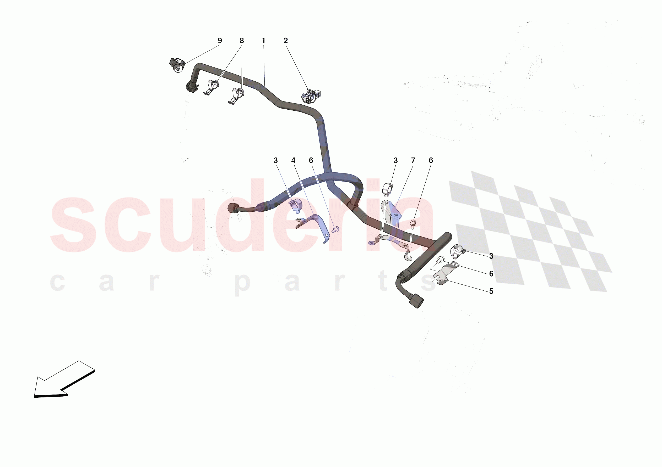 ENGINE FUEL DELIVERY PIPES of Ferrari Ferrari Portofino Europe RH