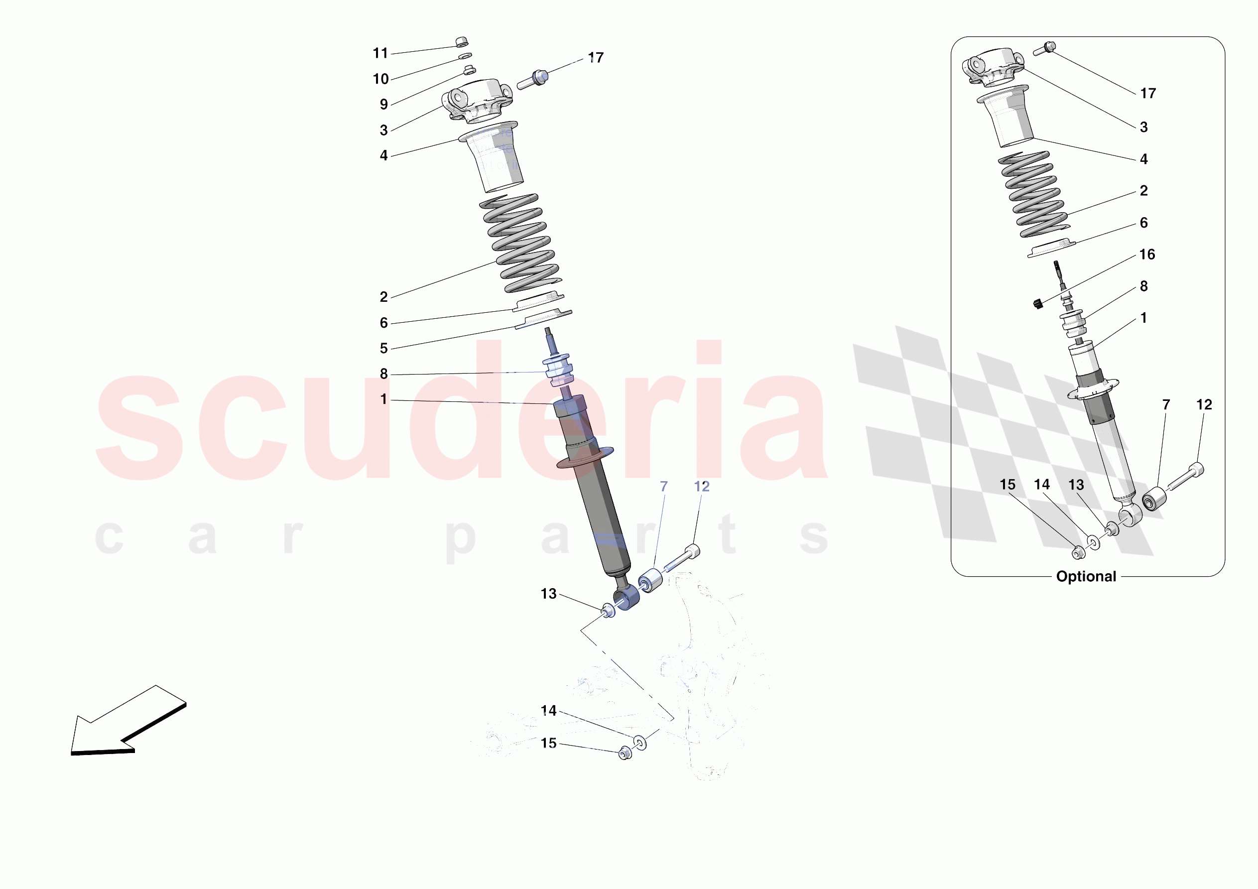 FRONT SUSPENSION - SHOCK ABSORBERS of Ferrari Ferrari Portofino Europe RH