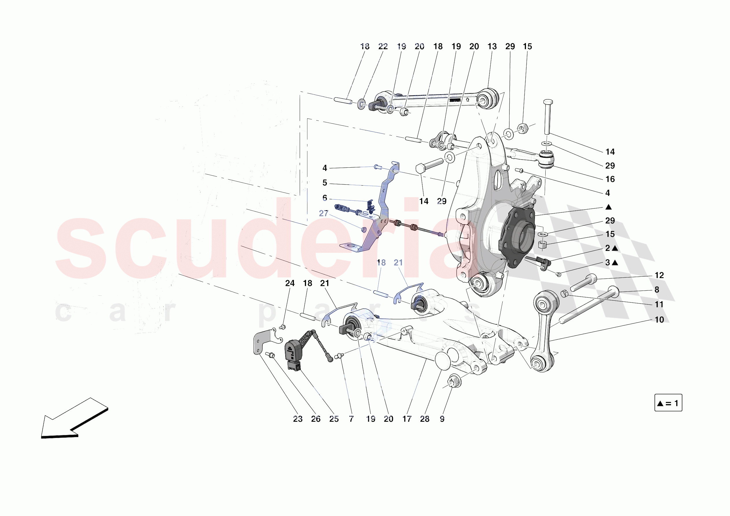 REAR SUSPENSION - ARMS of Ferrari Ferrari Portofino Europe RH