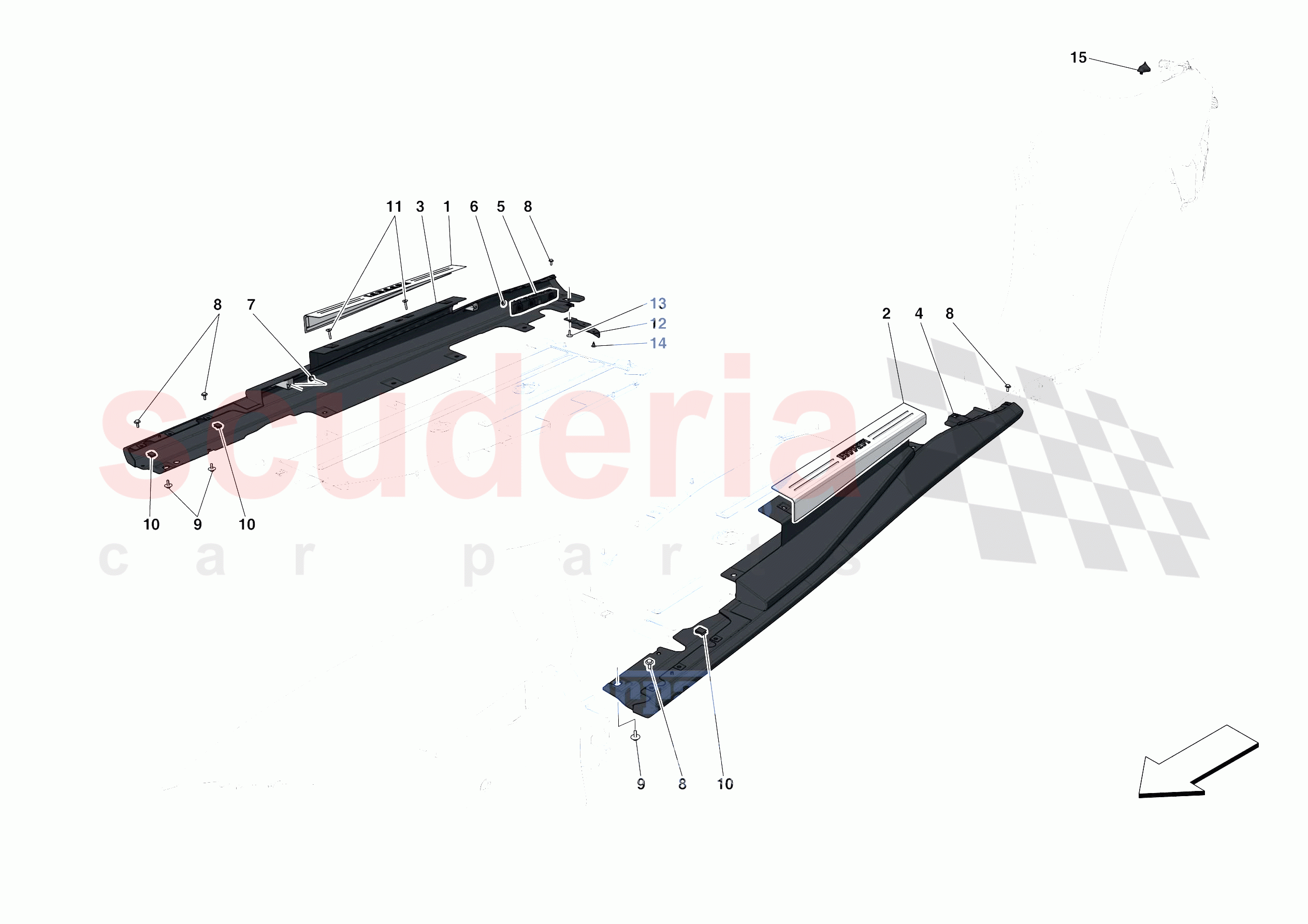 LATERAL OUTER TRIM of Ferrari Ferrari Portofino Europe RH