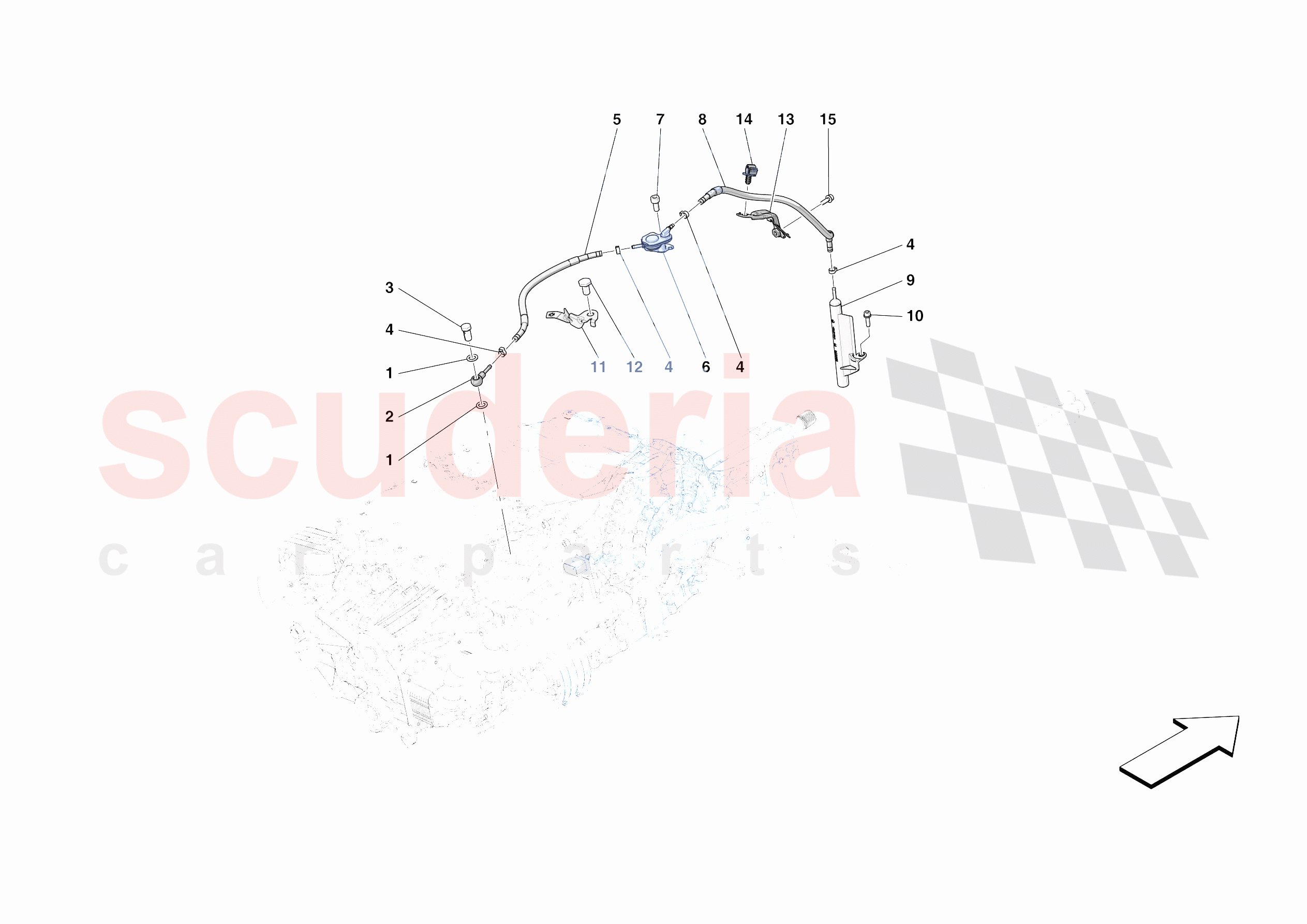 GEARBOX OIL HEAT EXCHANGER AND PIPES - HEAT EXCHANGER AND REAR PIPES of Ferrari Ferrari Portofino M Europe