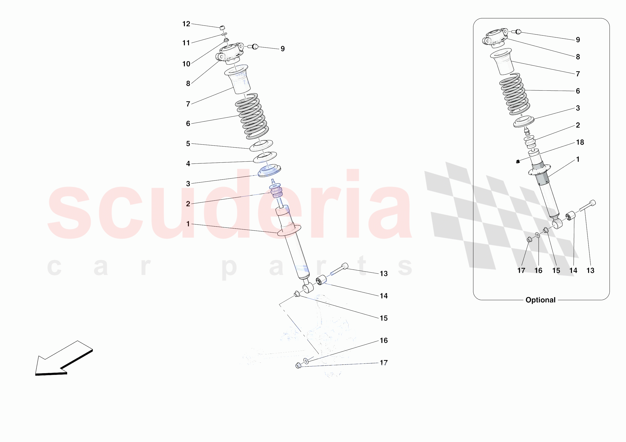 FRONT SUSPENSION - SHOCK ABSORBERS of Ferrari Ferrari Portofino M Europe RH