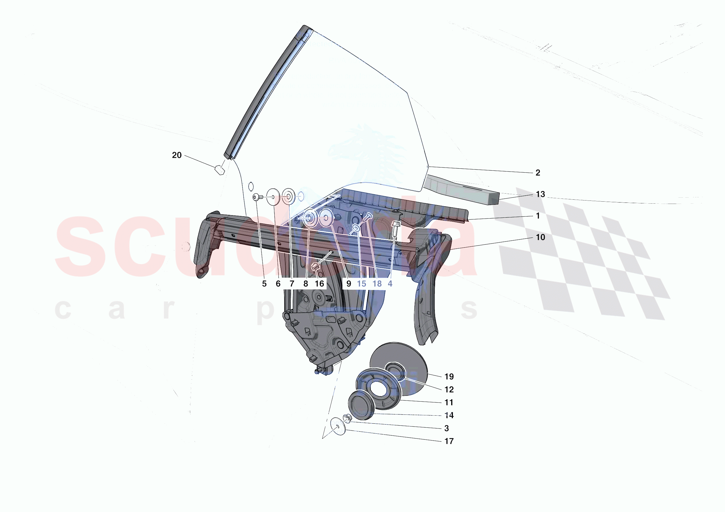 SIDE WINDOWS of Ferrari Ferrari Portofino M Europe RH