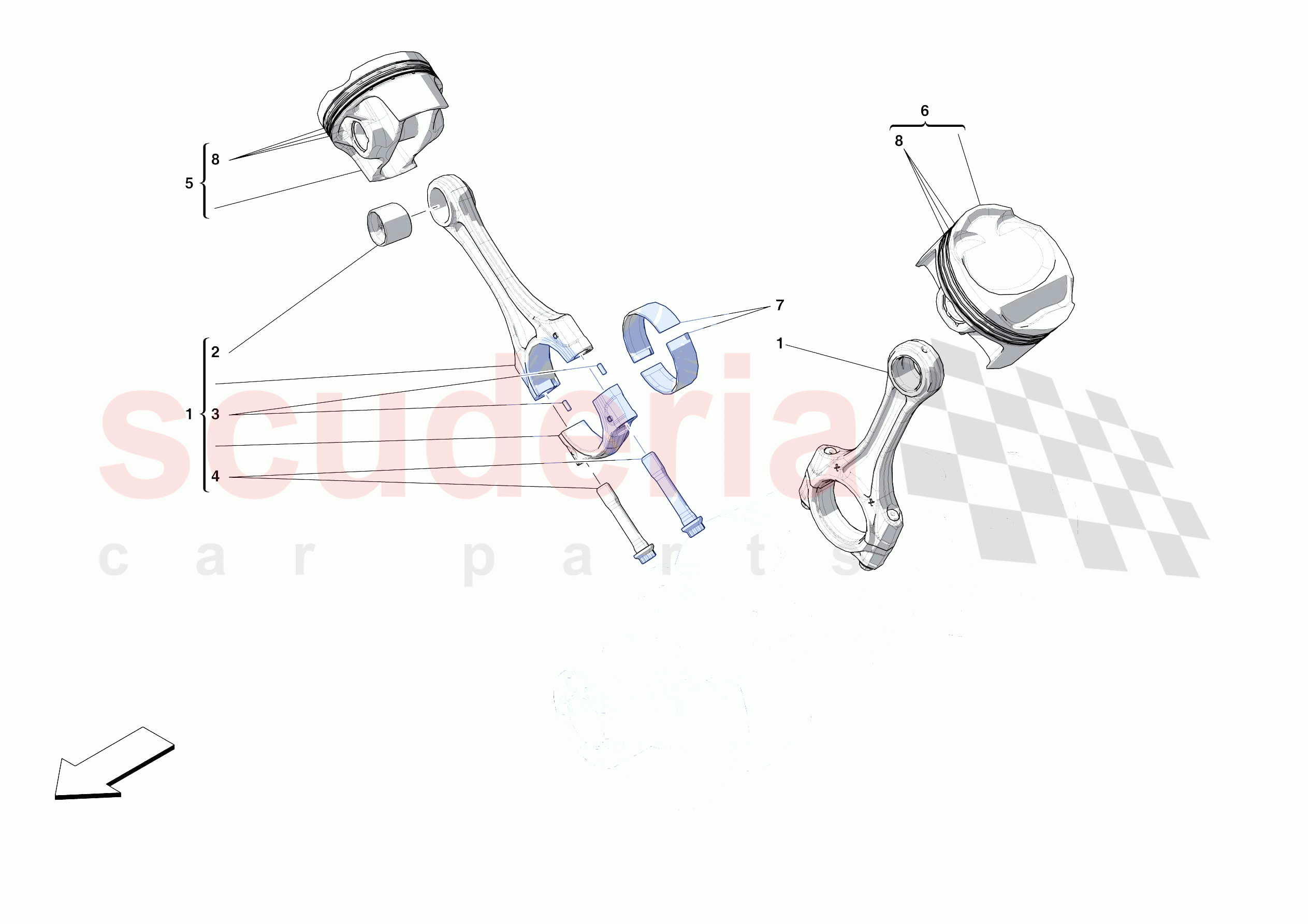 PISTONS AND CONNECTING RODS of Ferrari Ferrari Portofino M USA
