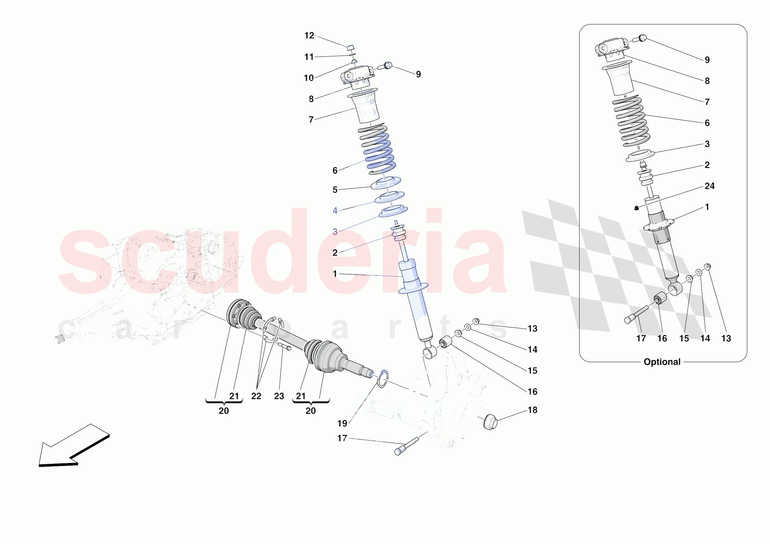 REAR SUSPENSION - SHOCK ABSORBERS of Ferrari Ferrari Portofino M USA