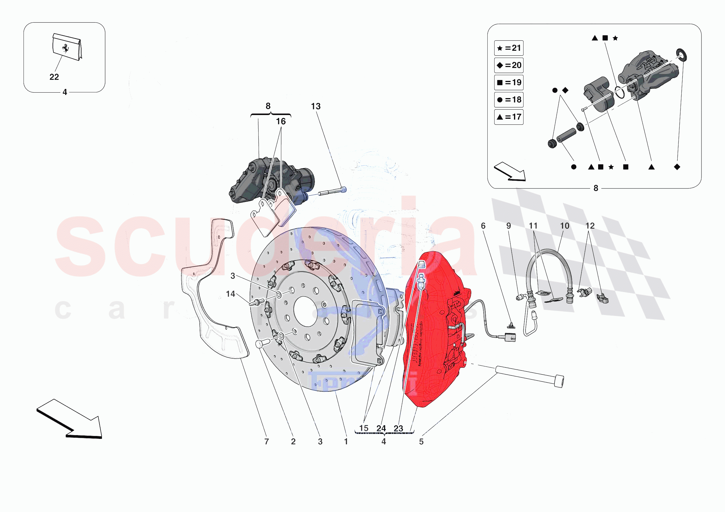 REAR SUSPENSION - CALLIPERS AND DISCS of Ferrari Ferrari Portofino M USA