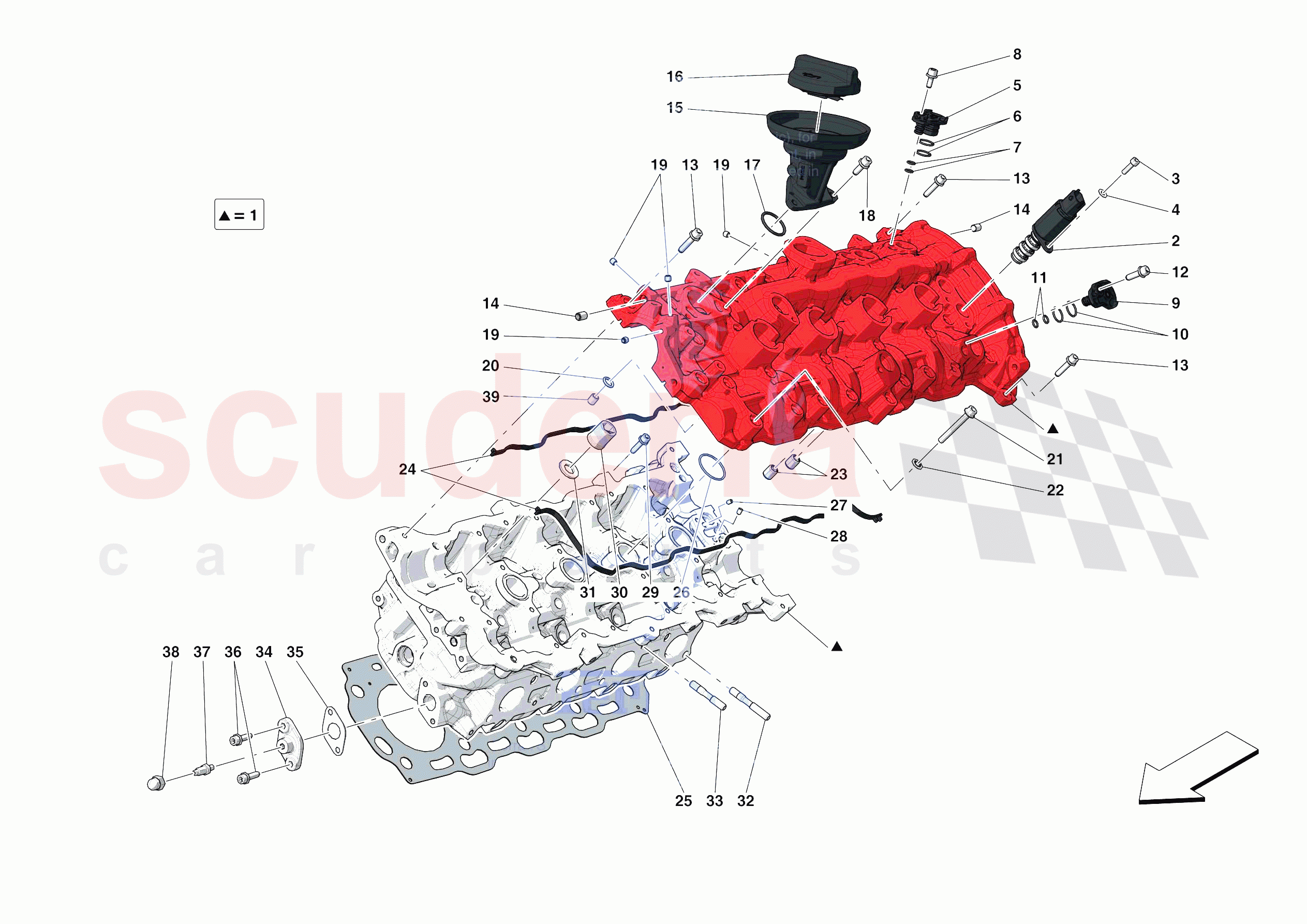 CYLINDER HEADS - LH CYLINDER HEAD of Ferrari Ferrari Portofino USA