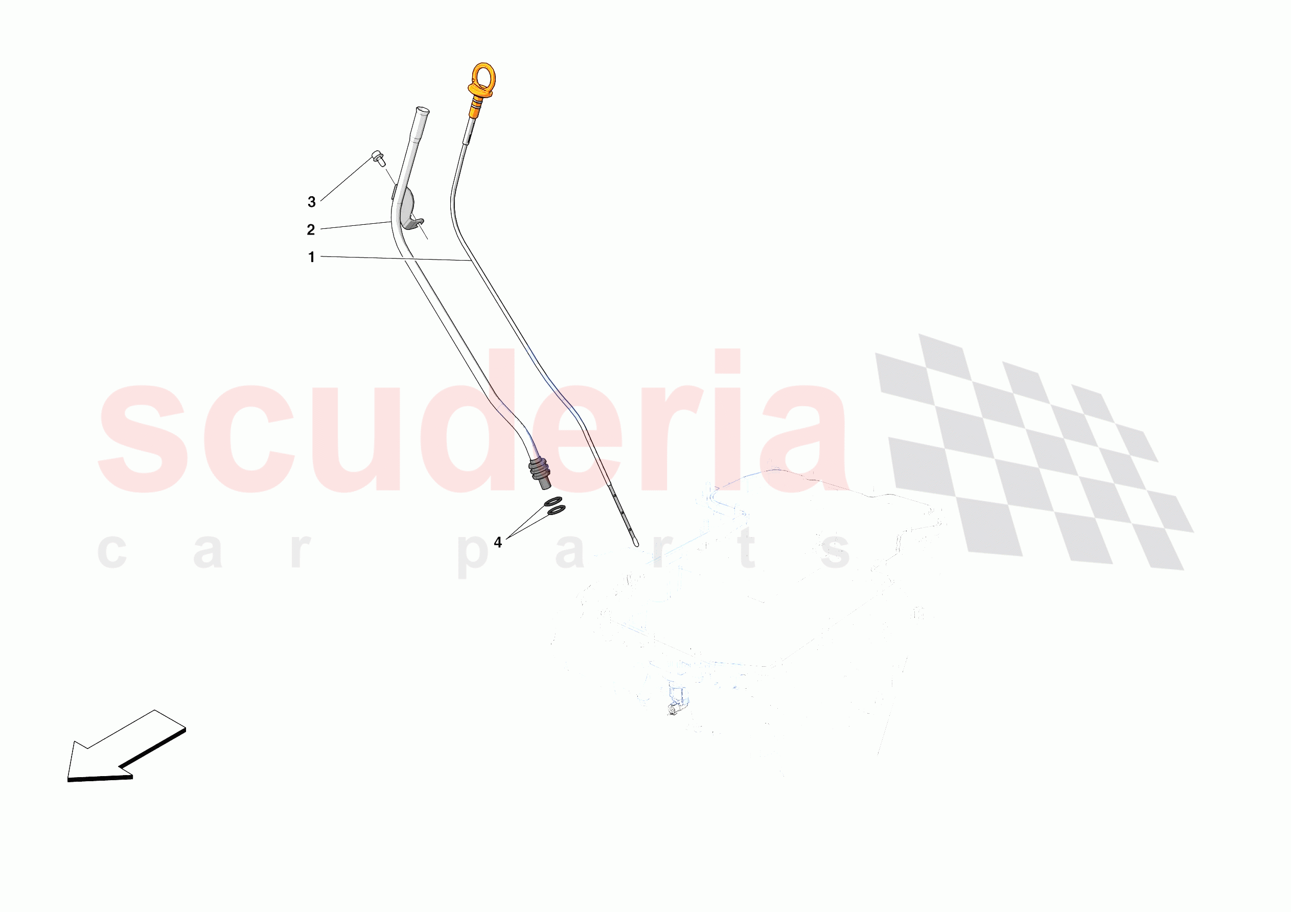 OIL PIPES AND ENGINE OIL LEVEL SENSOR of Ferrari Ferrari Portofino USA