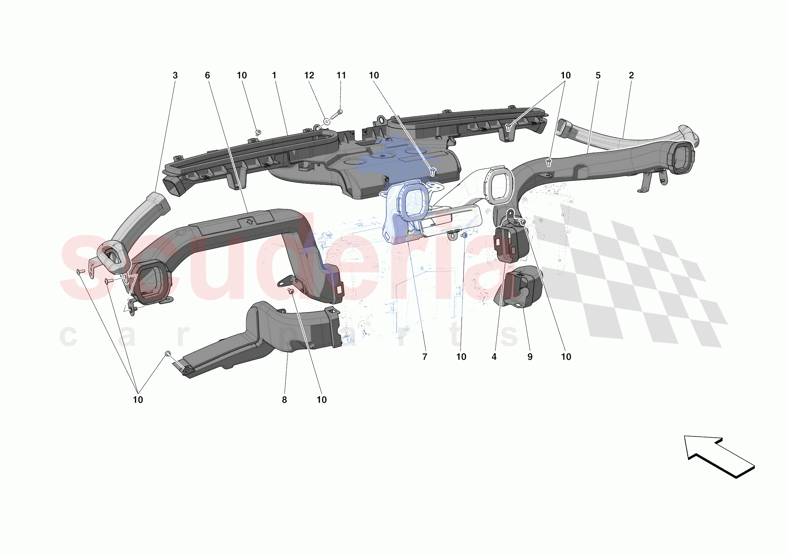 DASHBOARD - DUCTS -NOT FOR RHD- of Ferrari Ferrari Portofino USA
