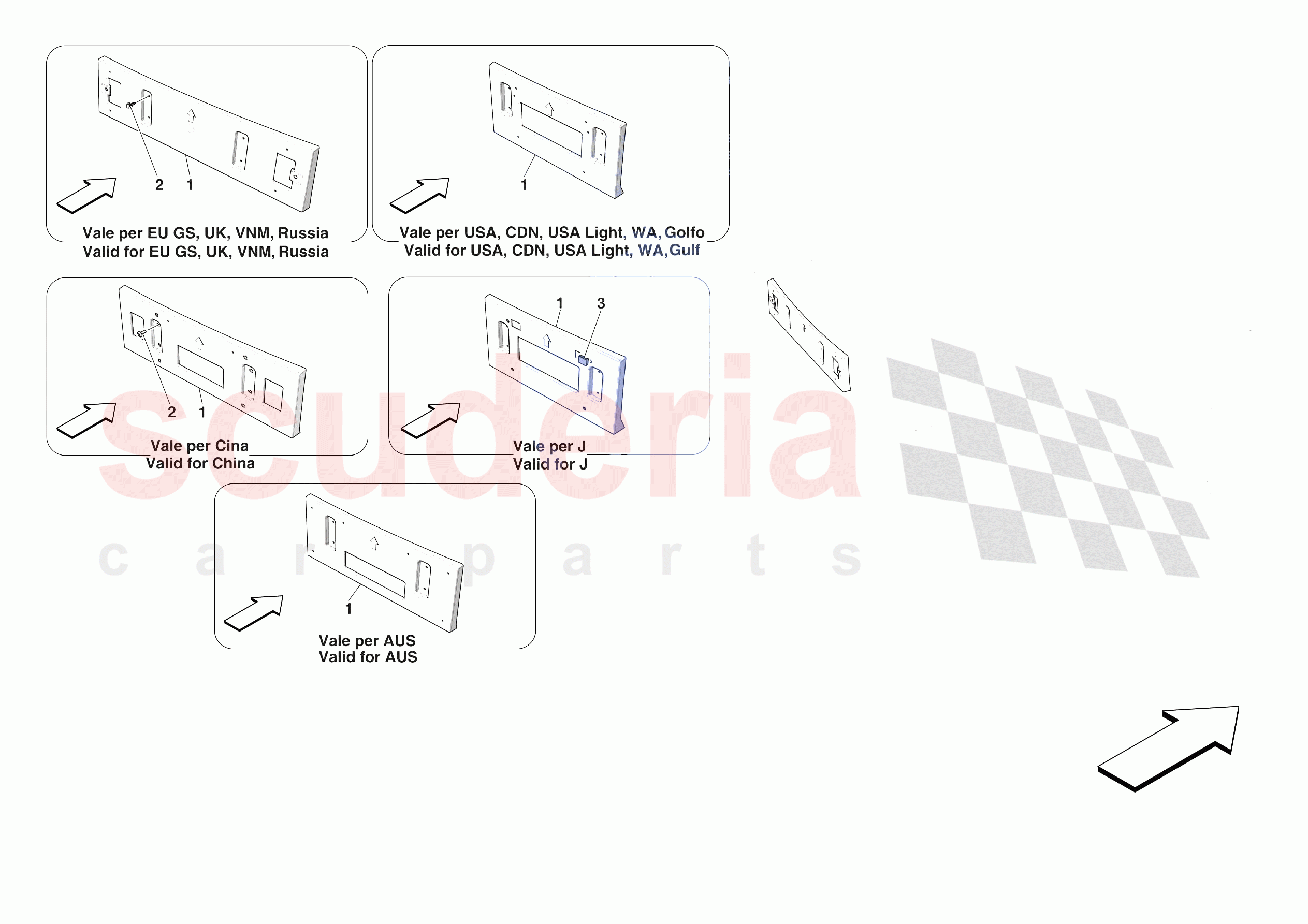REAR LICENCE PLATE INSTALLATION of Ferrari Ferrari Purosangue Europe