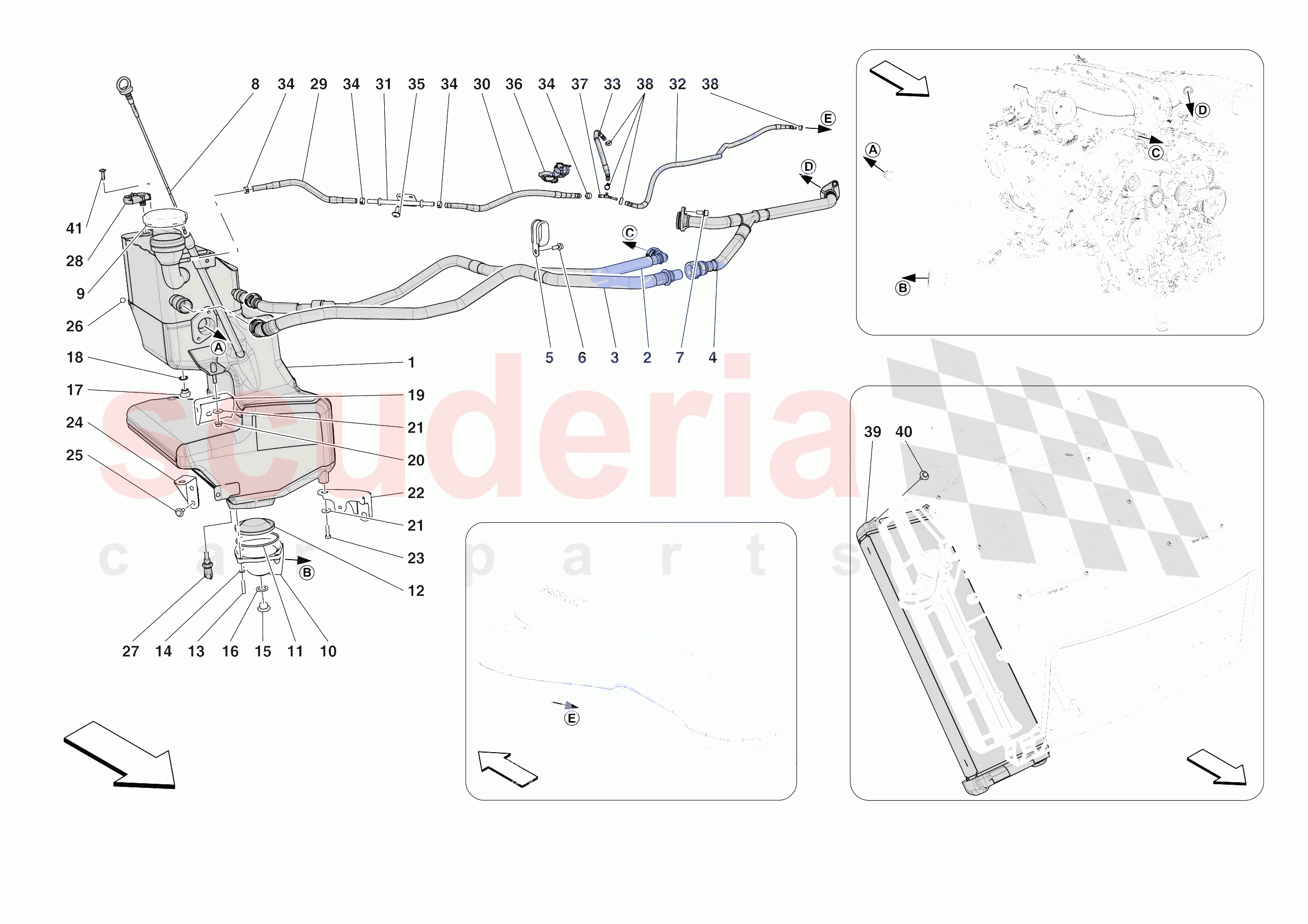 ENGINE OIL RADIATOR AND TANK of Ferrari Ferrari Purosangue Europe RH
