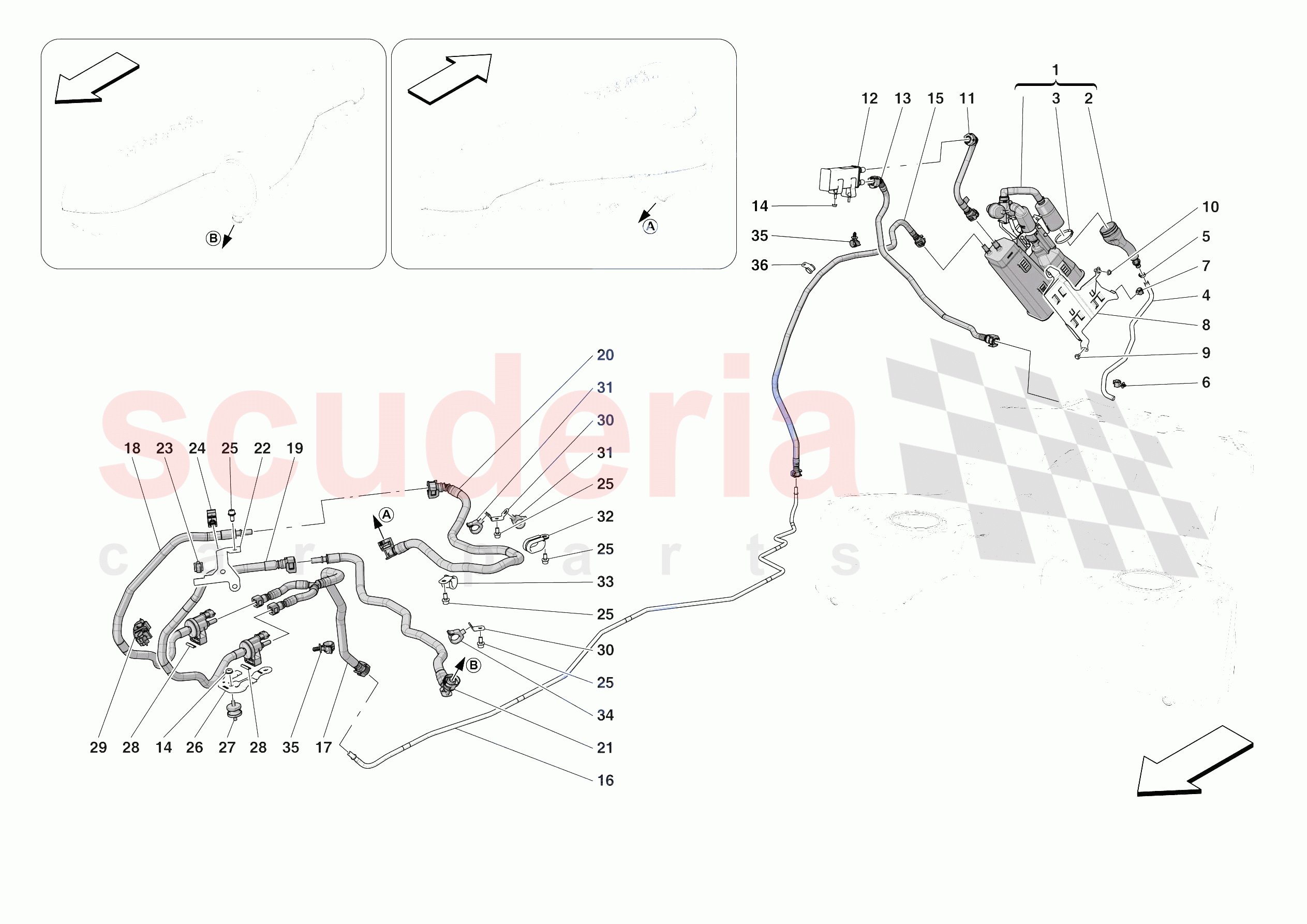 EVAPORATIVE EMISSIONS CONTROL SYSTEM of Ferrari Ferrari Purosangue Europe RH