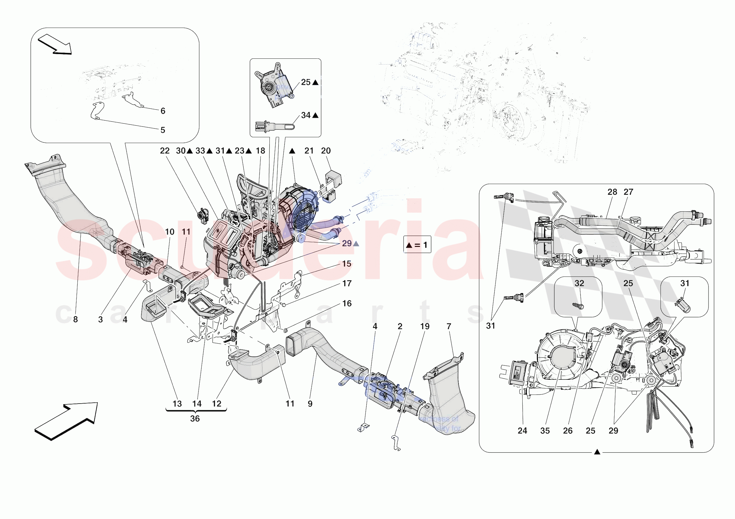 AIR CONDITIONING SYSTEM - REAR ZONE EVAPORATOR of Ferrari Ferrari Purosangue USA