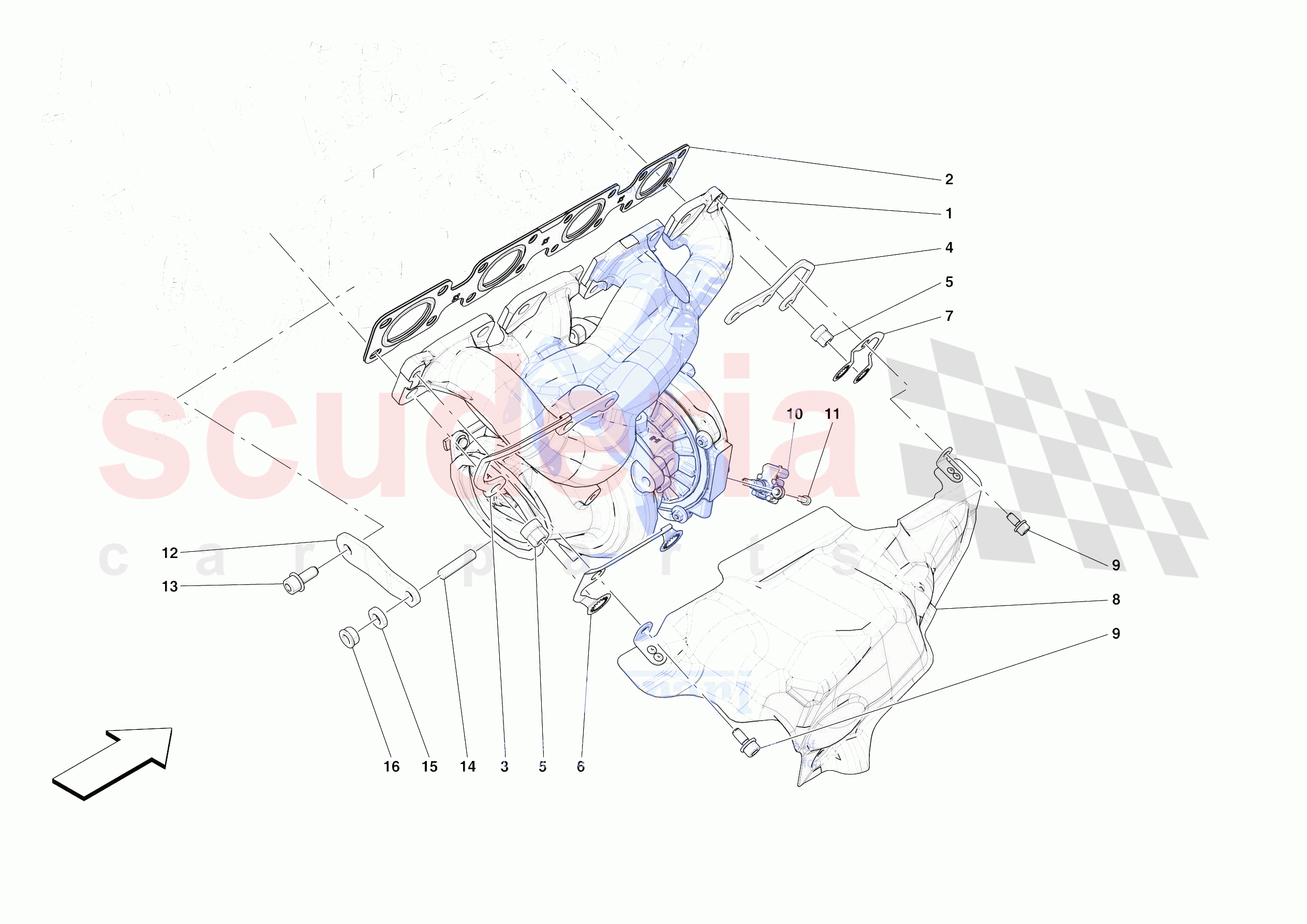 FORCED INDUCTION SYSTEM TURBOCHARGERS AND MOUNTS of Ferrari Ferrari Roma Europe
