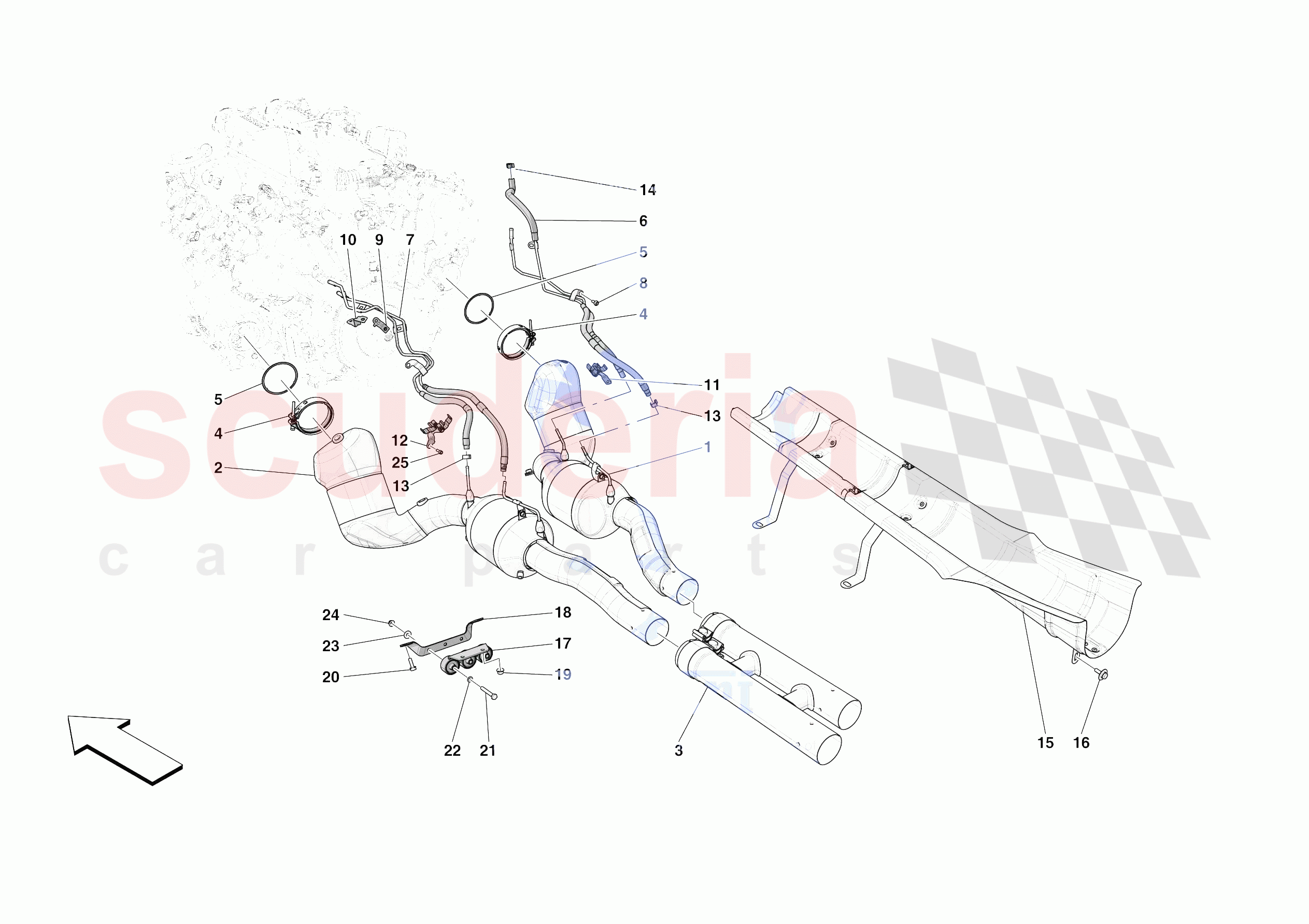EXHAUST SYSTEM - FRONT SECTION of Ferrari Ferrari Roma Europe