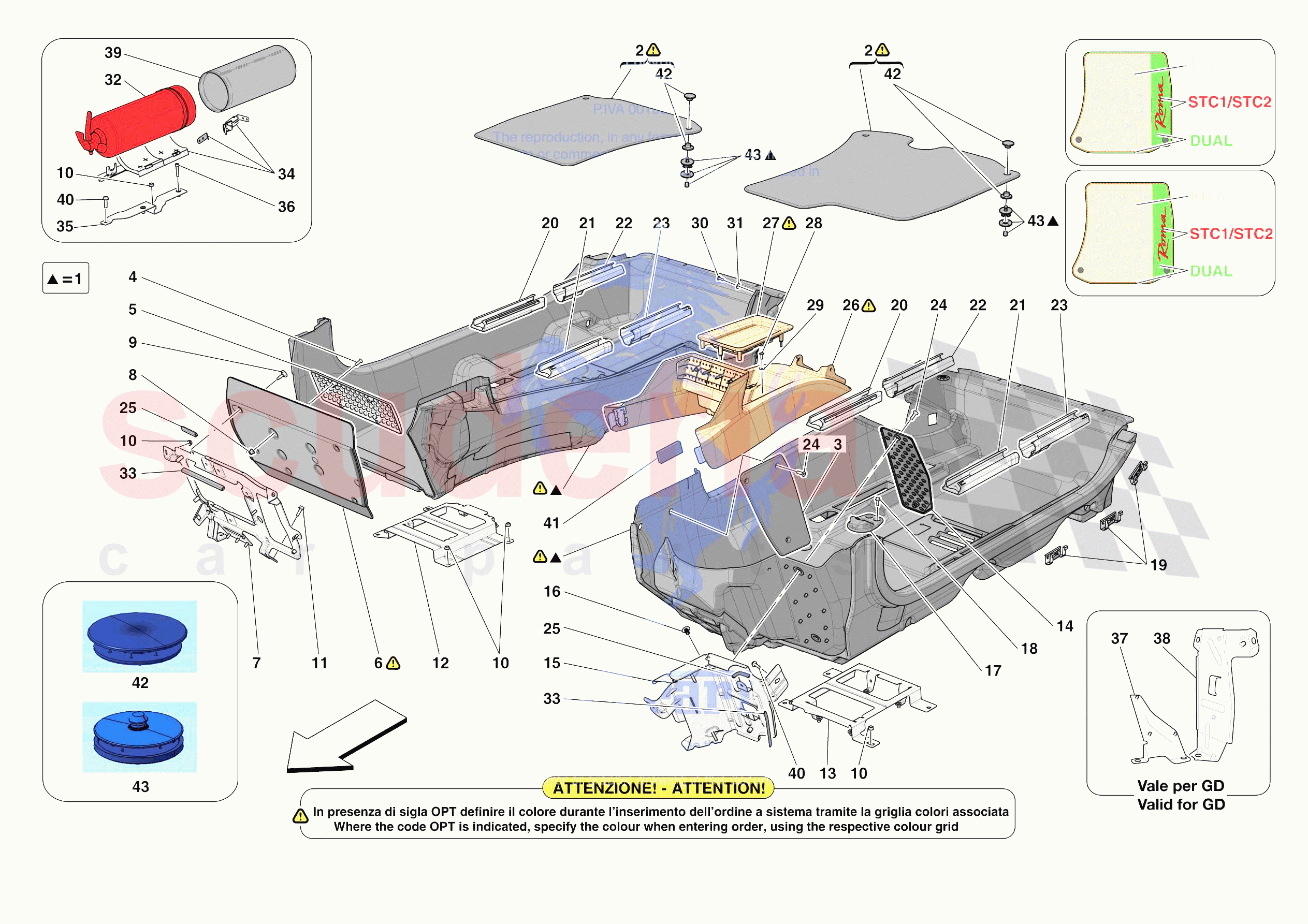 PASSENGER COMPARTMENT MATS of Ferrari Ferrari Roma Europe
