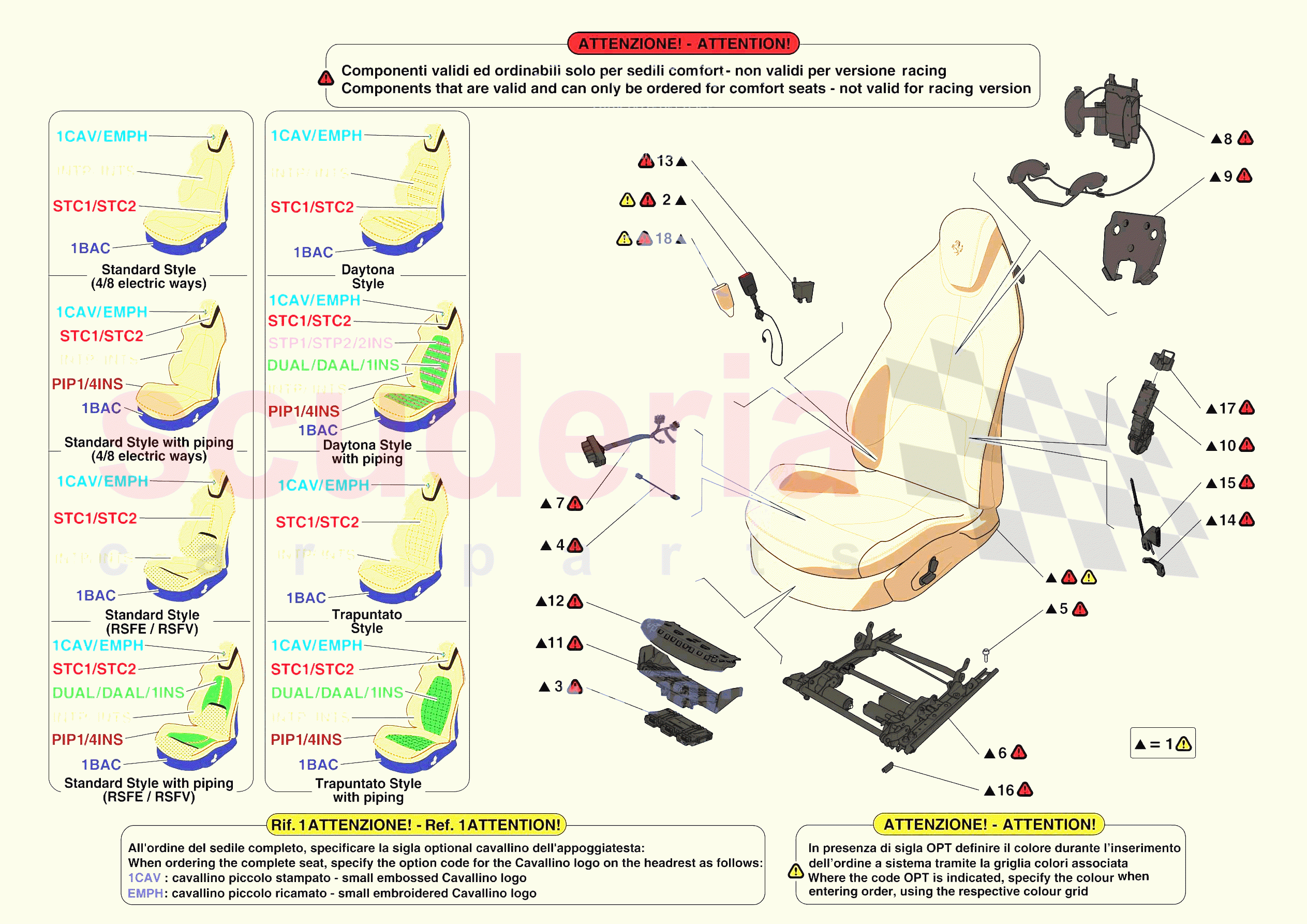 FRONT SEATS - SEATS AND GUIDES of Ferrari Ferrari Roma Europe