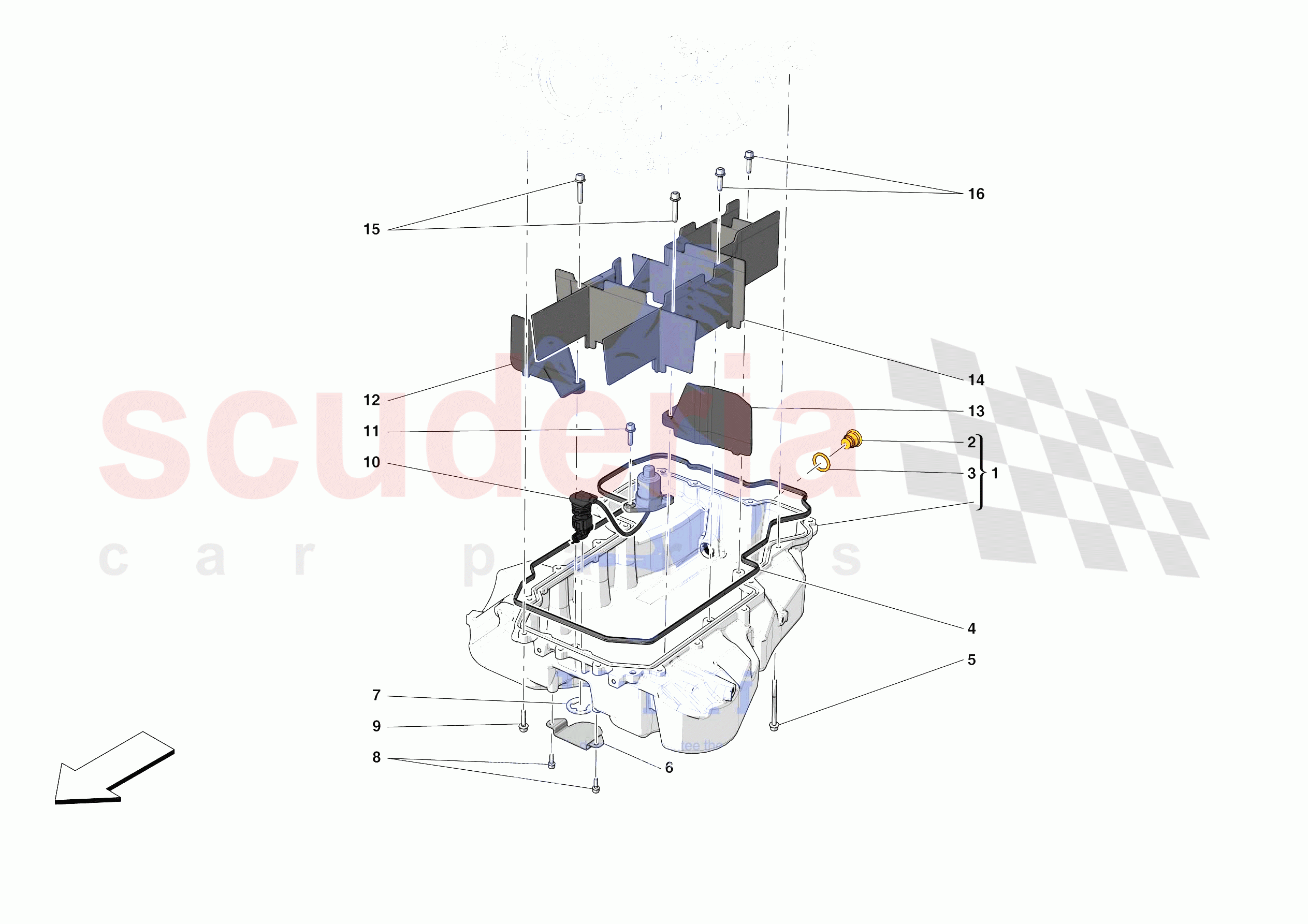 ENGINE OIL SUMP of Ferrari Ferrari Roma Europe RH
