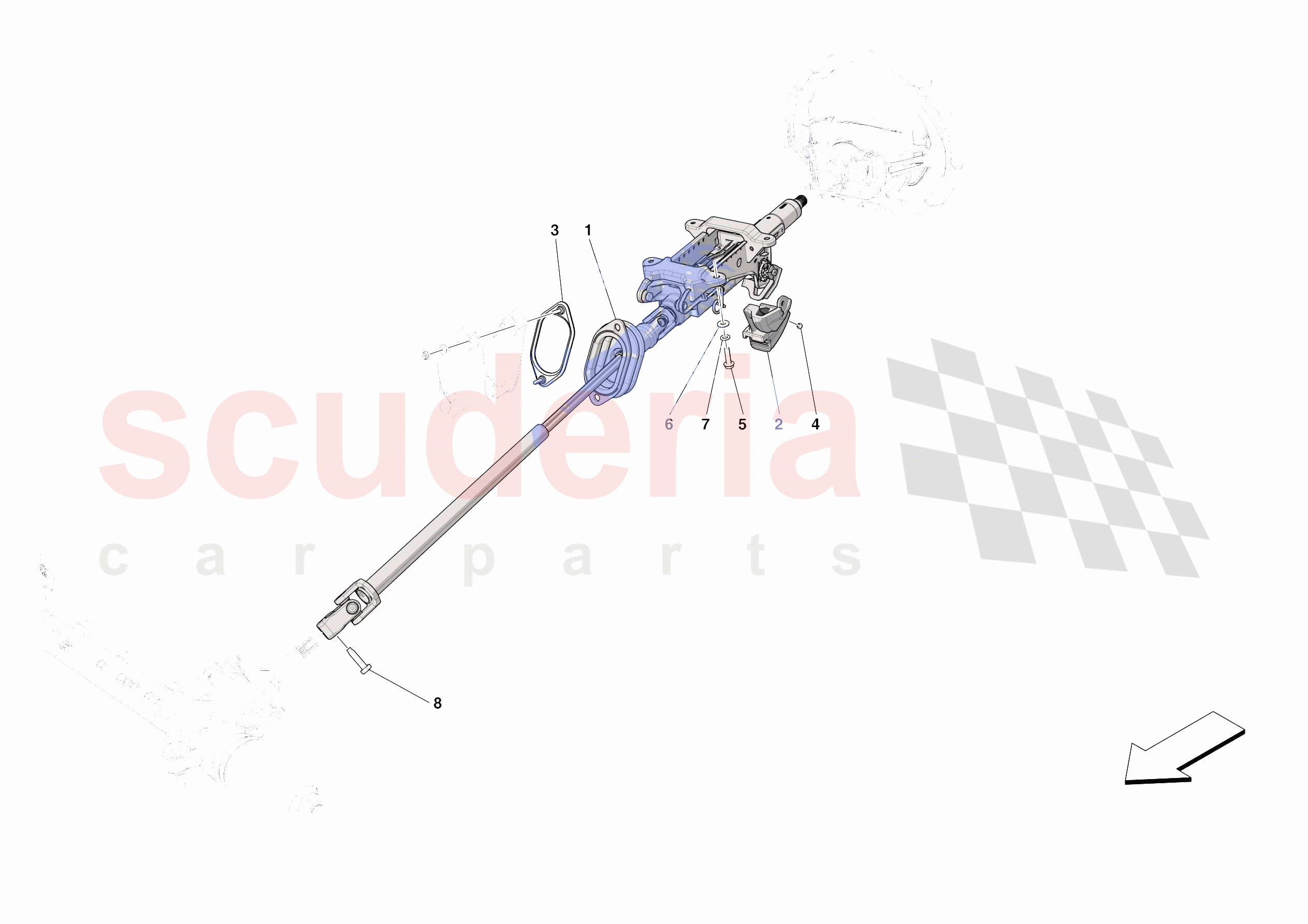 STEERING WHEEL AND STEERING SYSTEM - STEERING COLUMN of Ferrari Ferrari Roma Europe RH