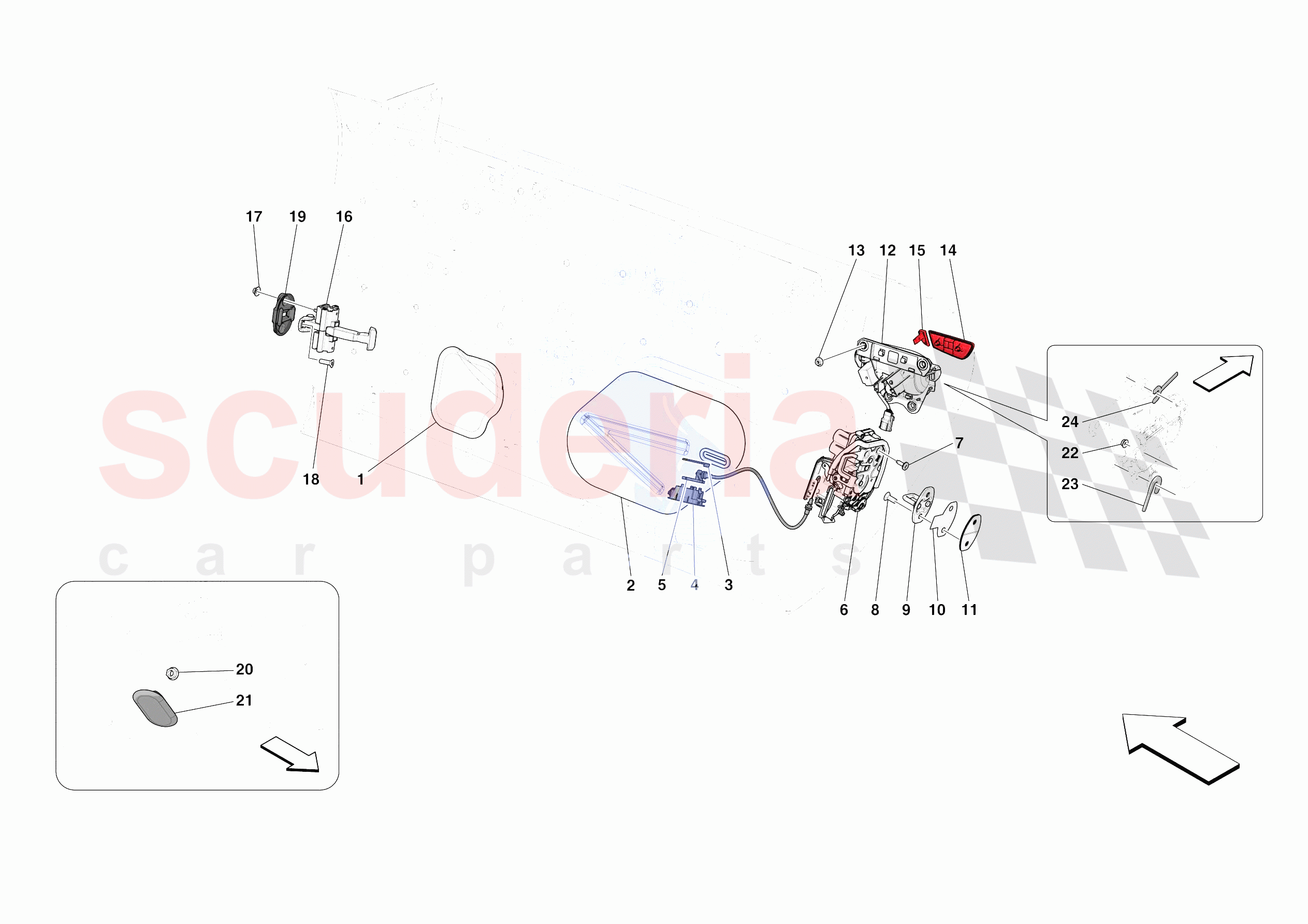 DOORS - OPENING MECHANISMS AND HINGES of Ferrari Ferrari Roma Europe RH